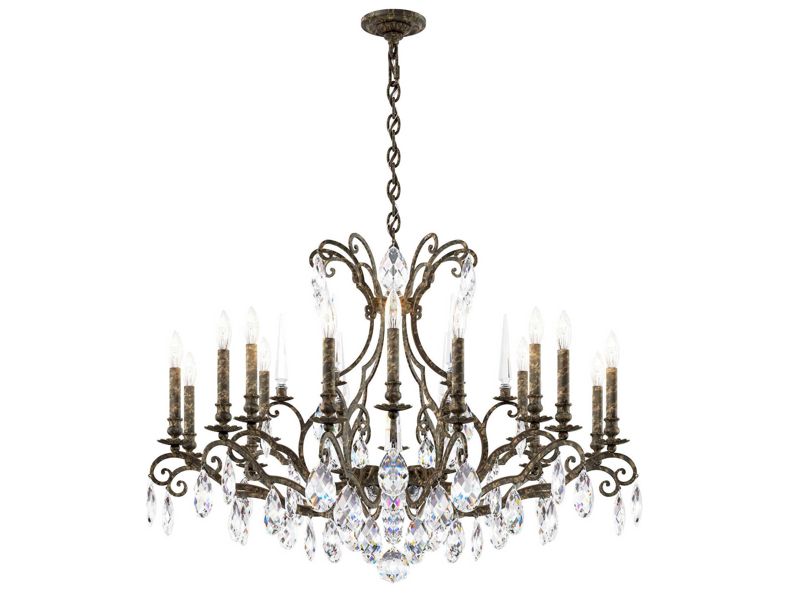 Schonbek Renaissance Nouveau 18-Light8-Light Heirloom Bronze Crystal Candelabra Chandelier