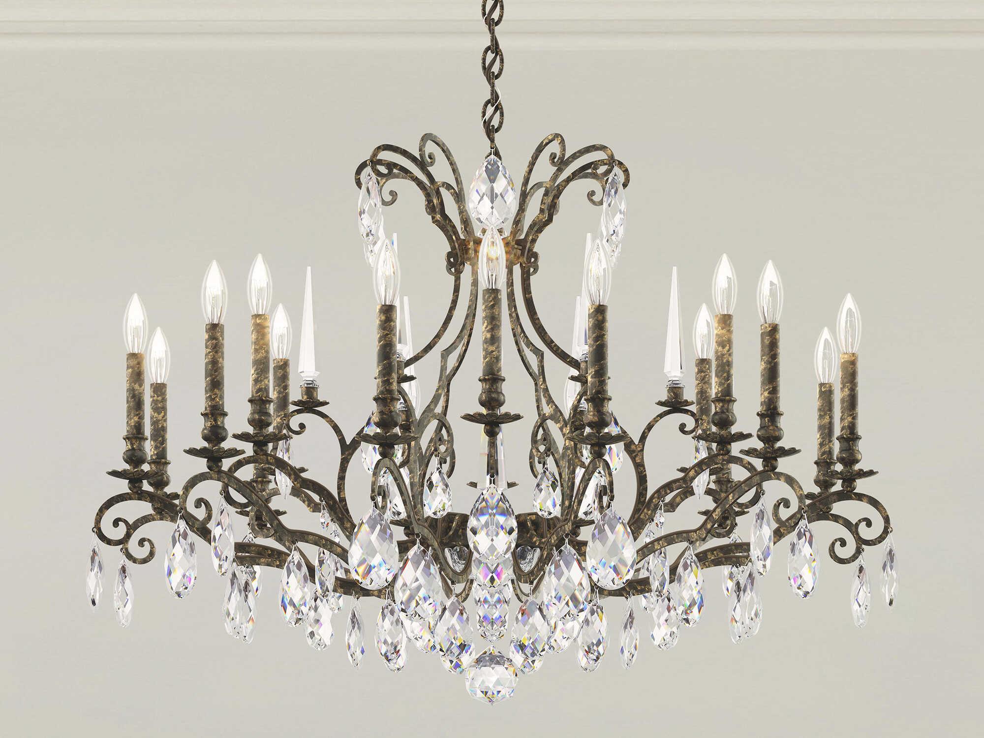 Schonbek Renaissance Nouveau 18-Light8-Light Heirloom Bronze Crystal Candelabra Chandelier