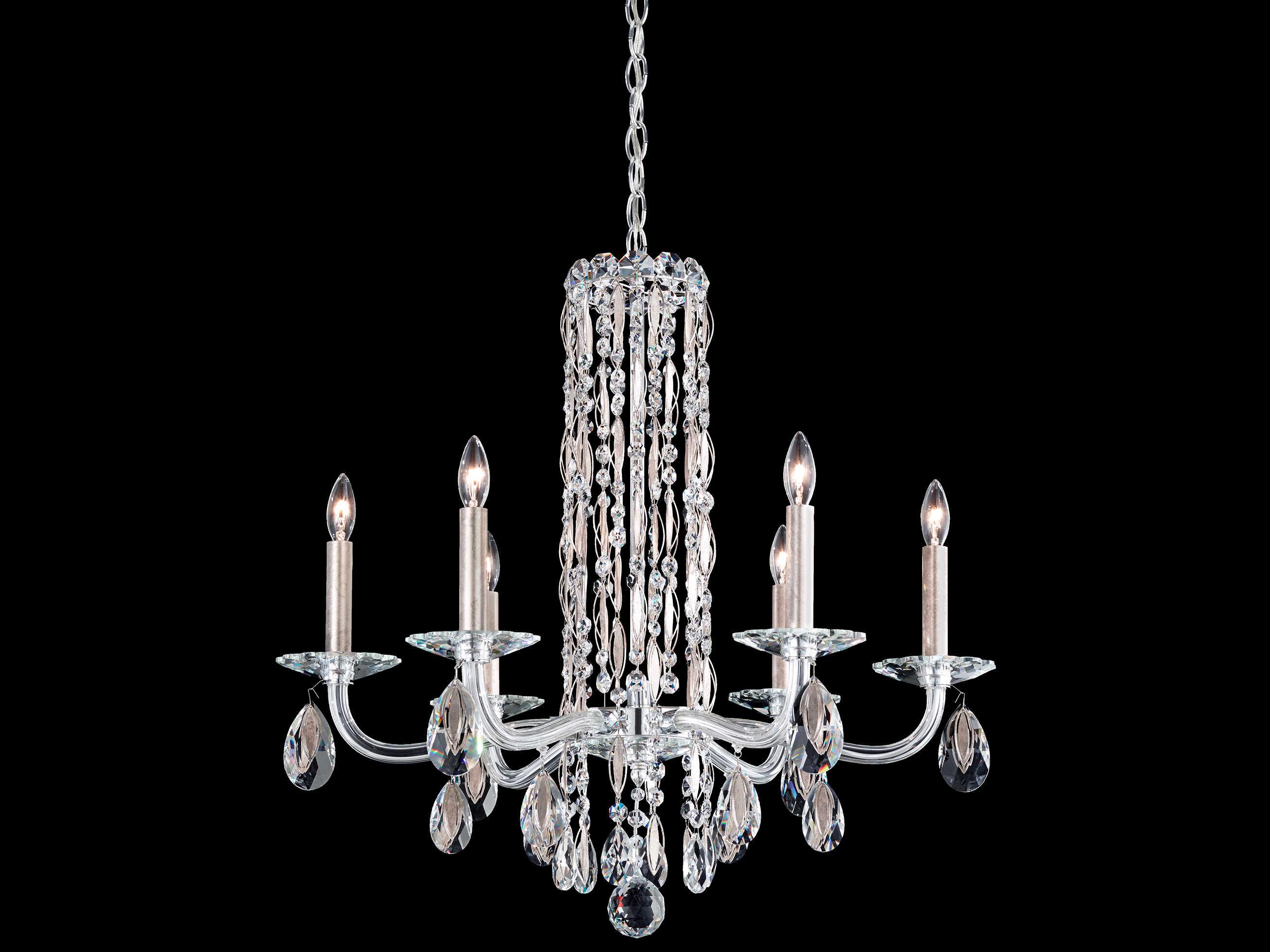 Schonbek Siena 6-Light Silver Crystal Candelabra Chandelier