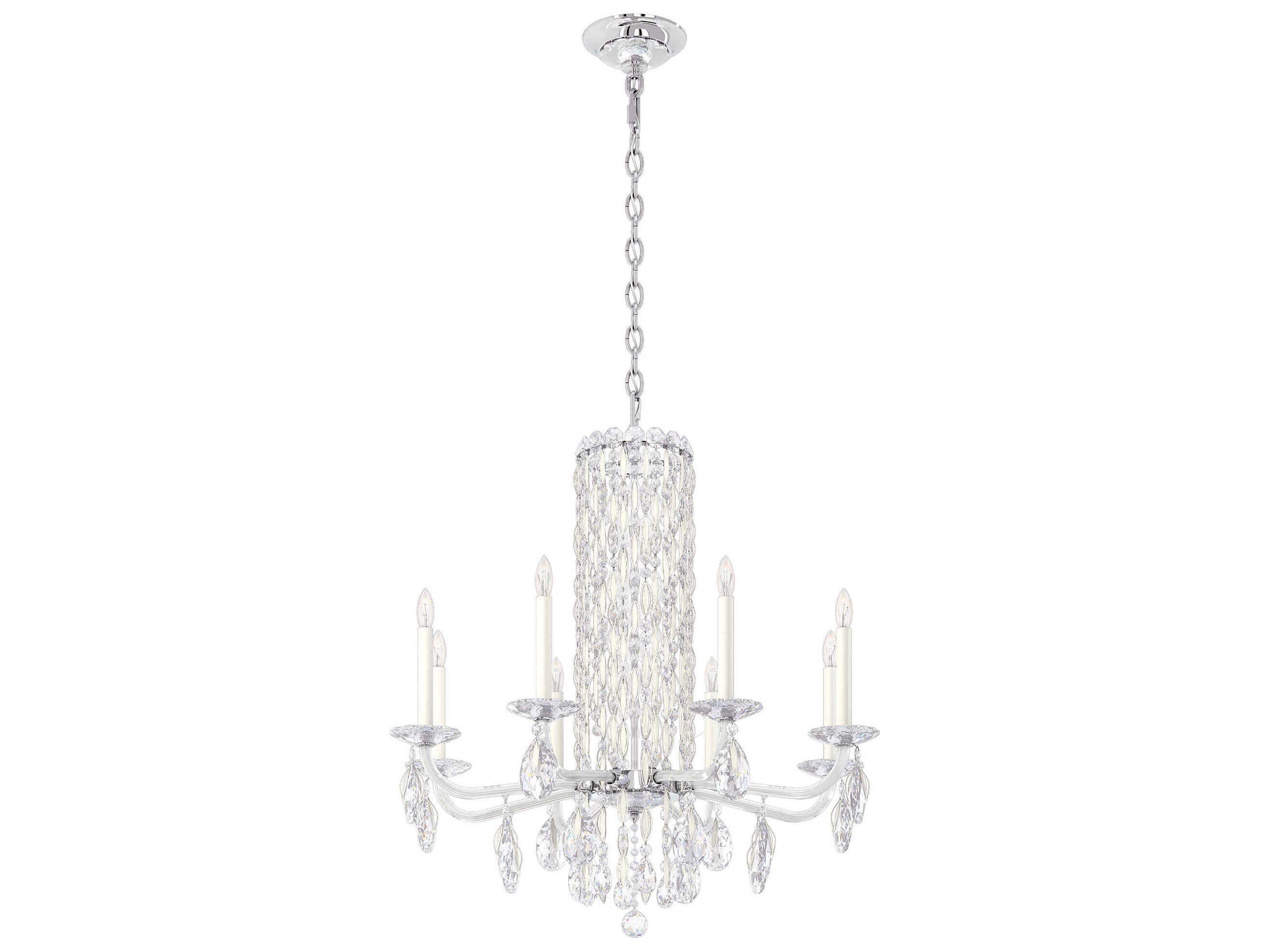 Schonbek Sarella 8-Light Black Crystal Candelabra Chandelier