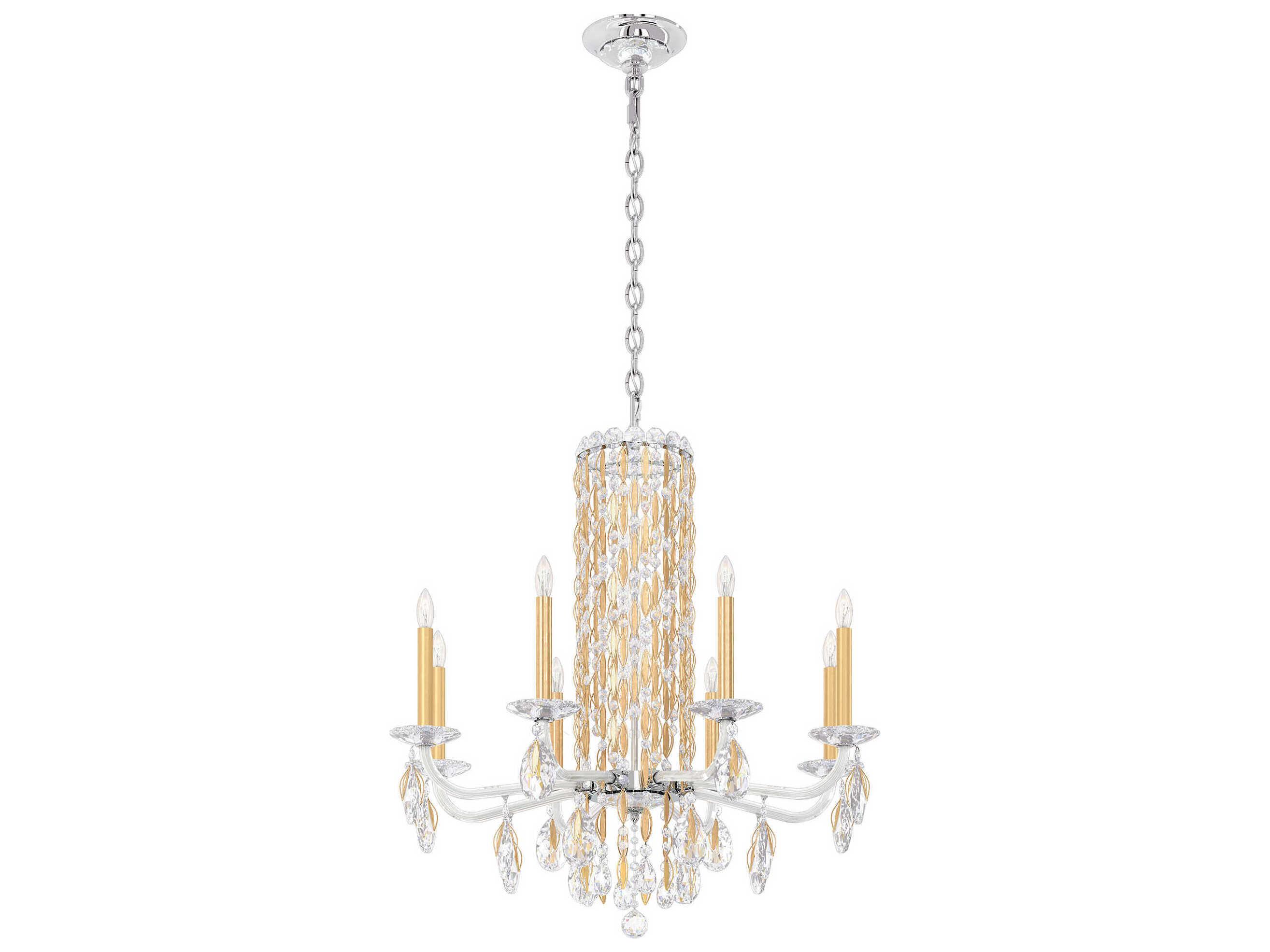 Schonbek Sarella 8-Light Black Crystal Candelabra Chandelier