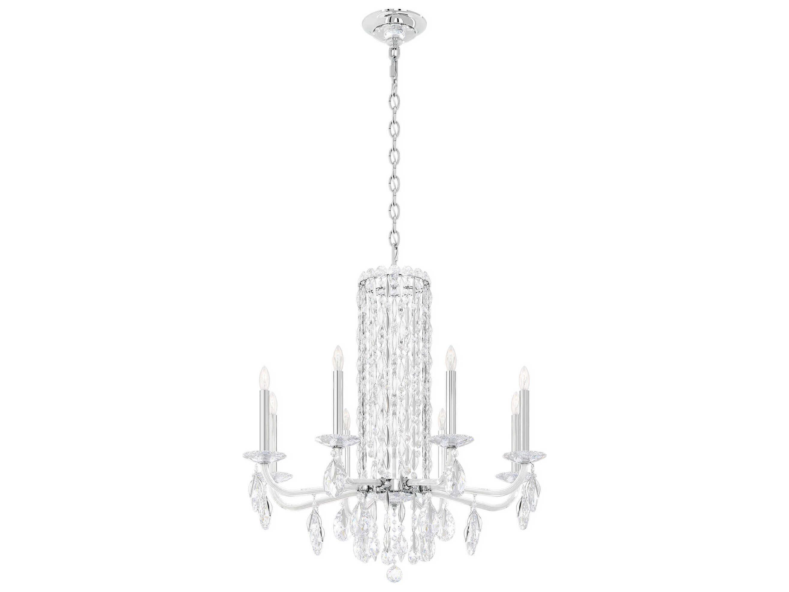 Schonbek Sarella 8-Light Black Crystal Candelabra Chandelier