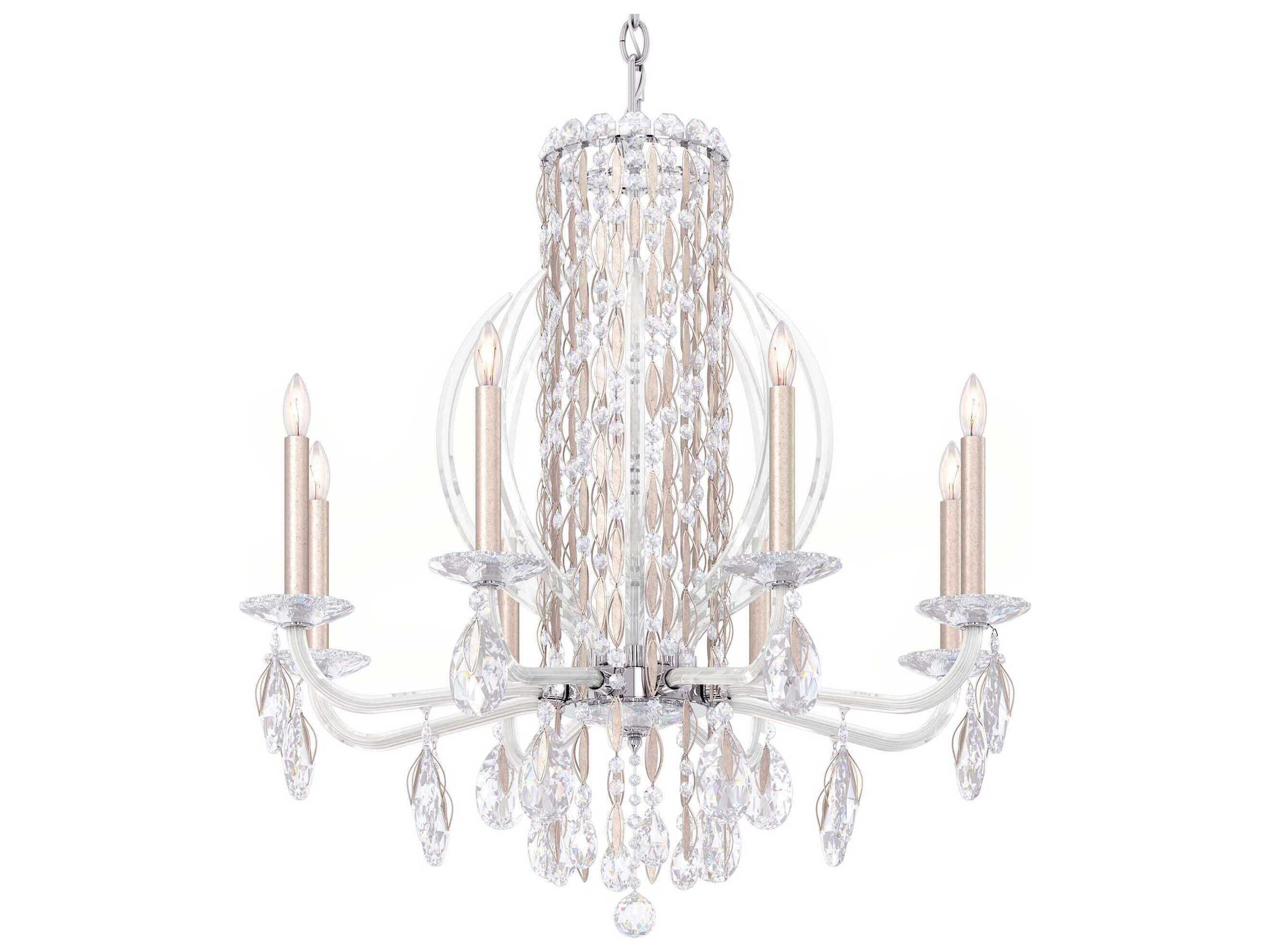 Schonbek Sarella 8-Light Gold Crystal Candelabra Chandelier