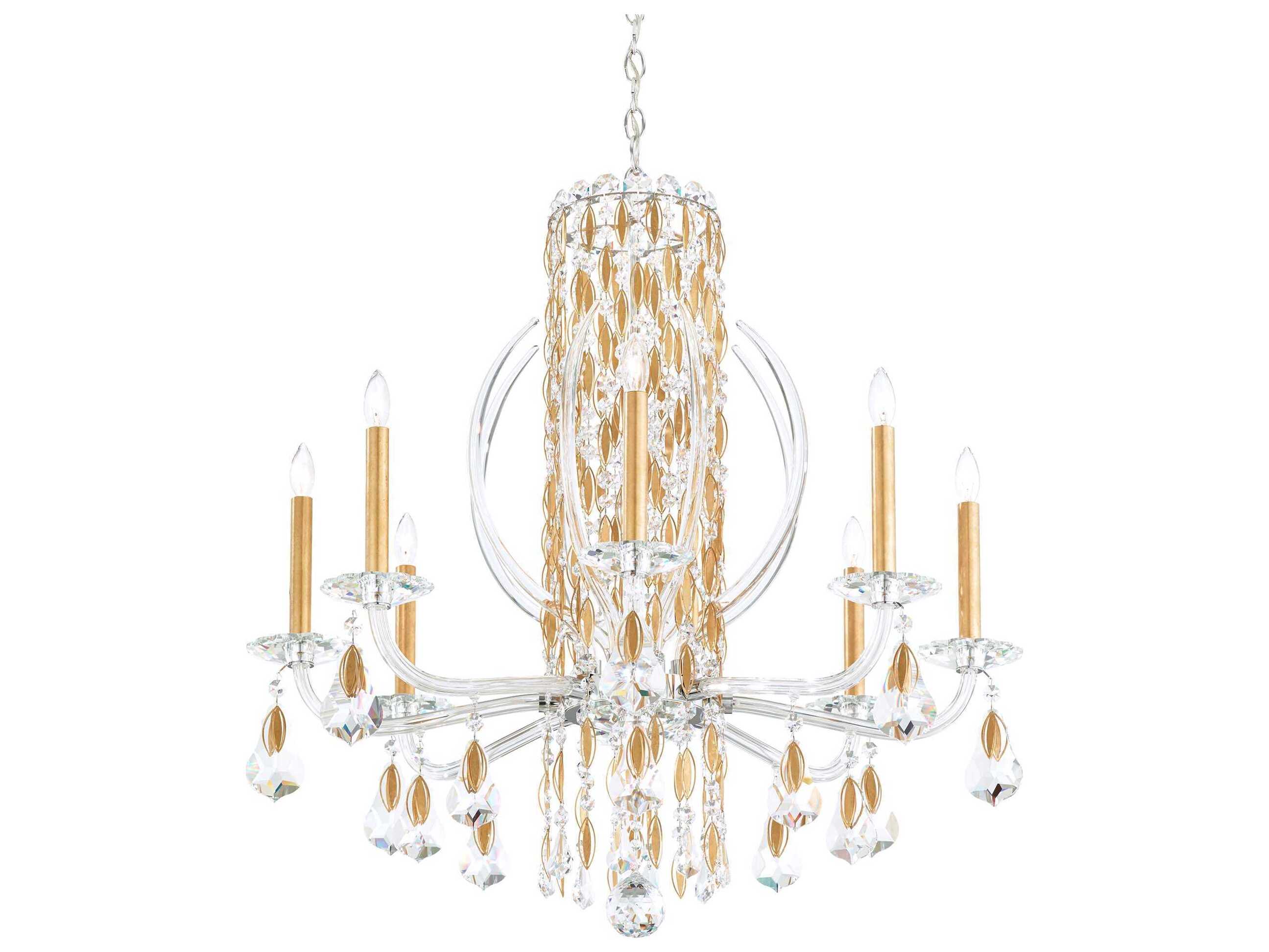 Schonbek Sarella 8-Light Gold Crystal Candelabra Chandelier