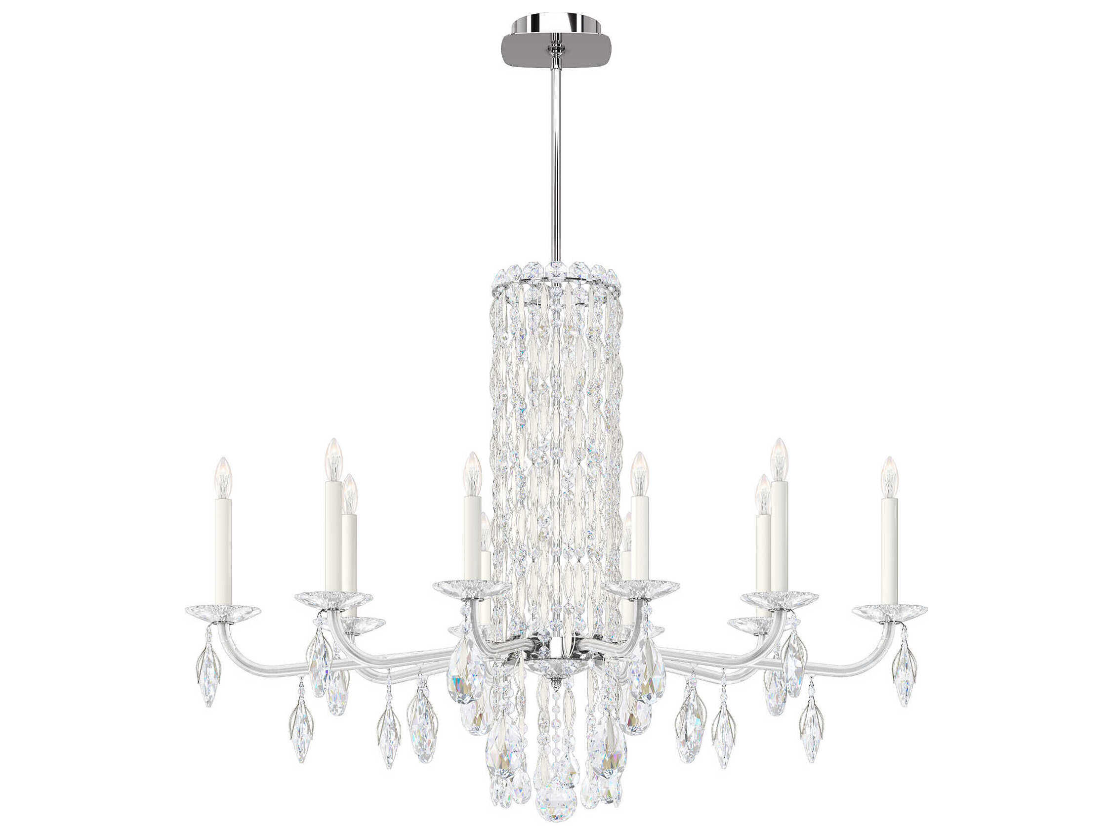 Schonbek Siena 10-Light Silver Crystal Candelabra Chandelier