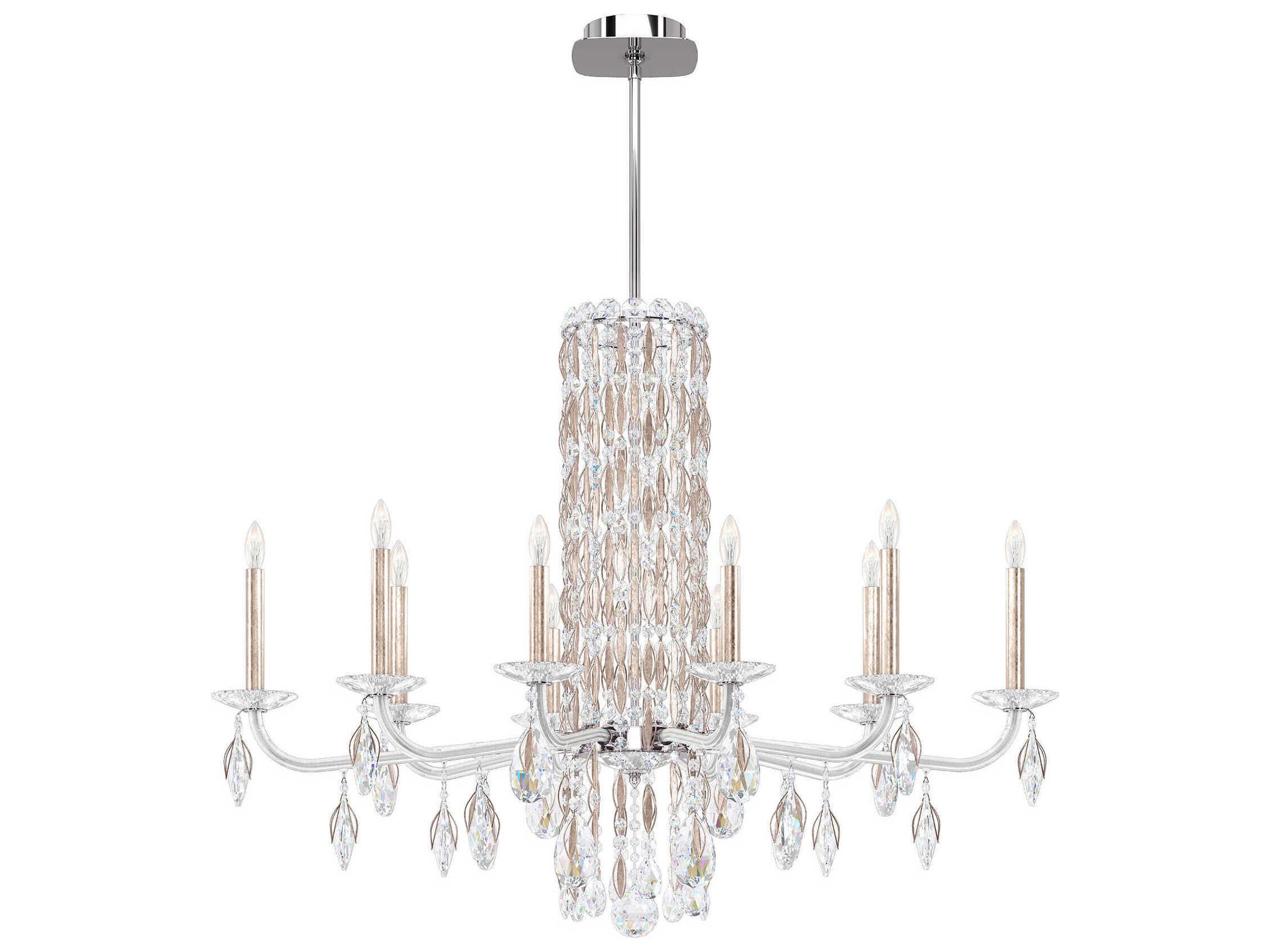 Schonbek Siena 10-Light Silver Crystal Candelabra Chandelier