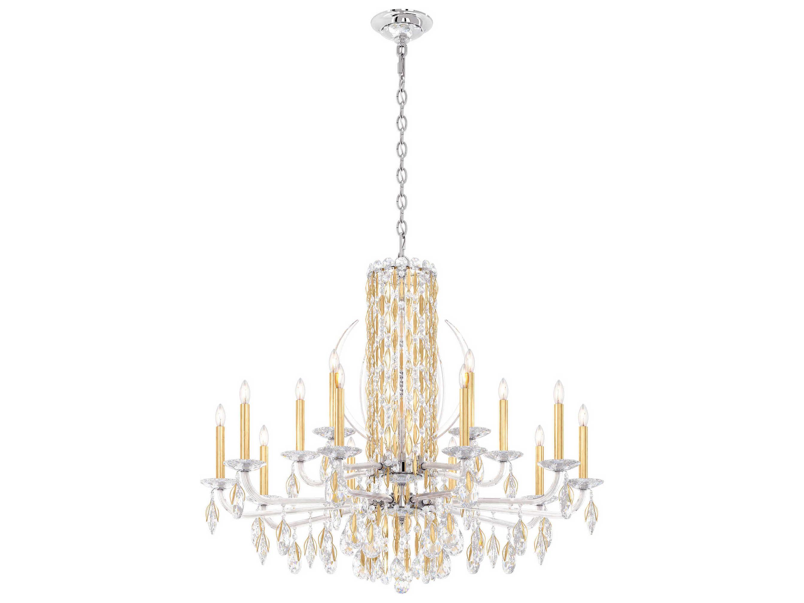 Schonbek Sarella 15-Light Silver Crystal Candelabra Chandelier