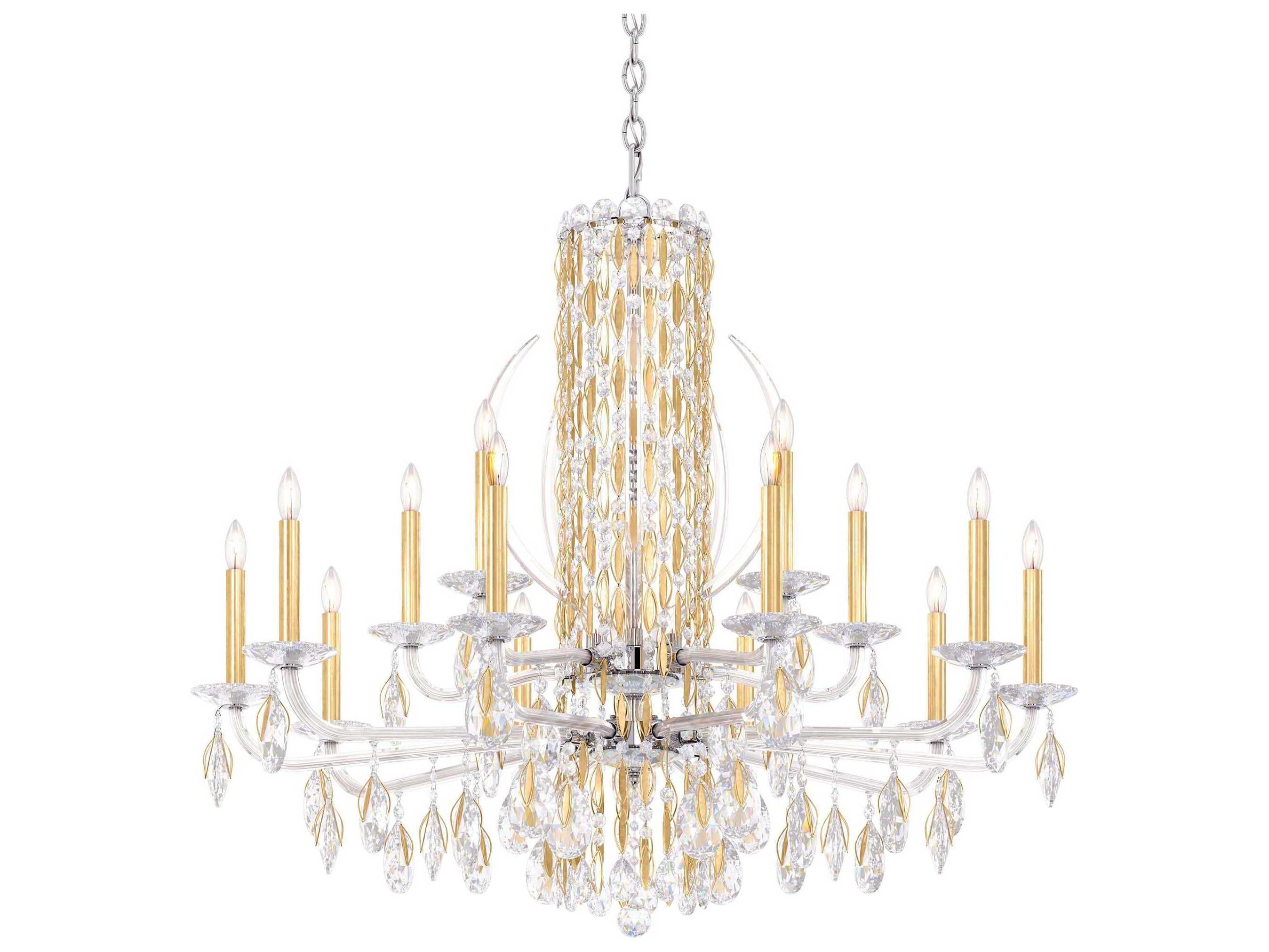 Schonbek Sarella 15-Light Silver Crystal Candelabra Chandelier