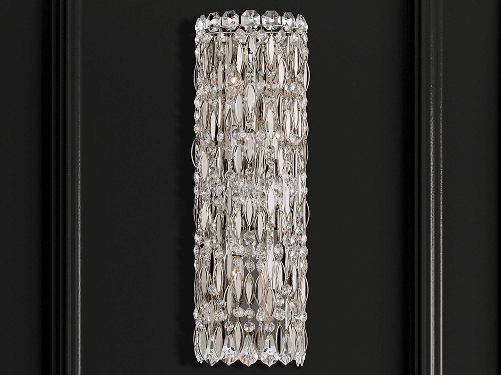 Schonbek Sarella 4-Light Silver Crystal Wall Sconce