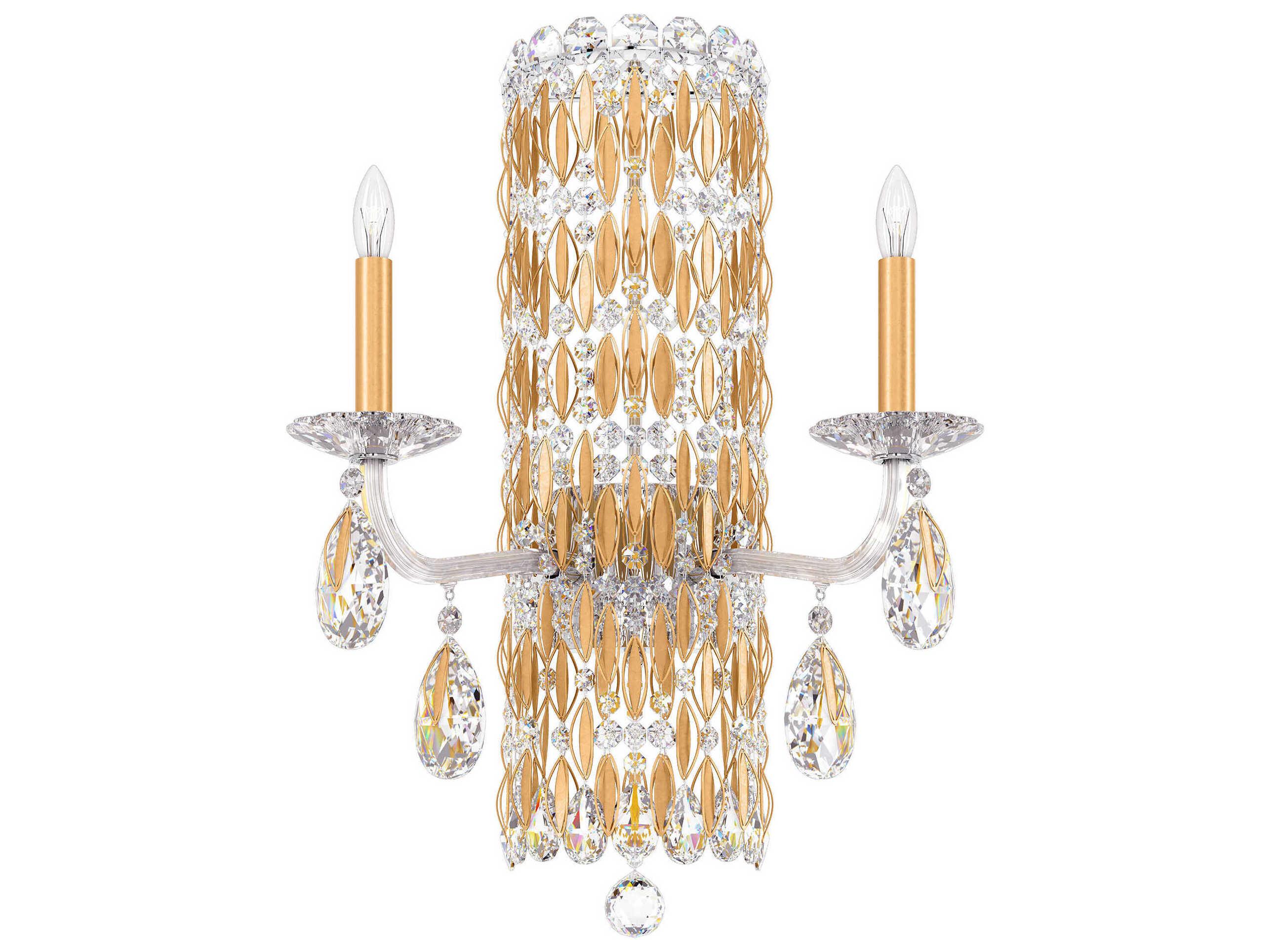 Schonbek Sarella 2-Light Gold Crystal Wall Sconce