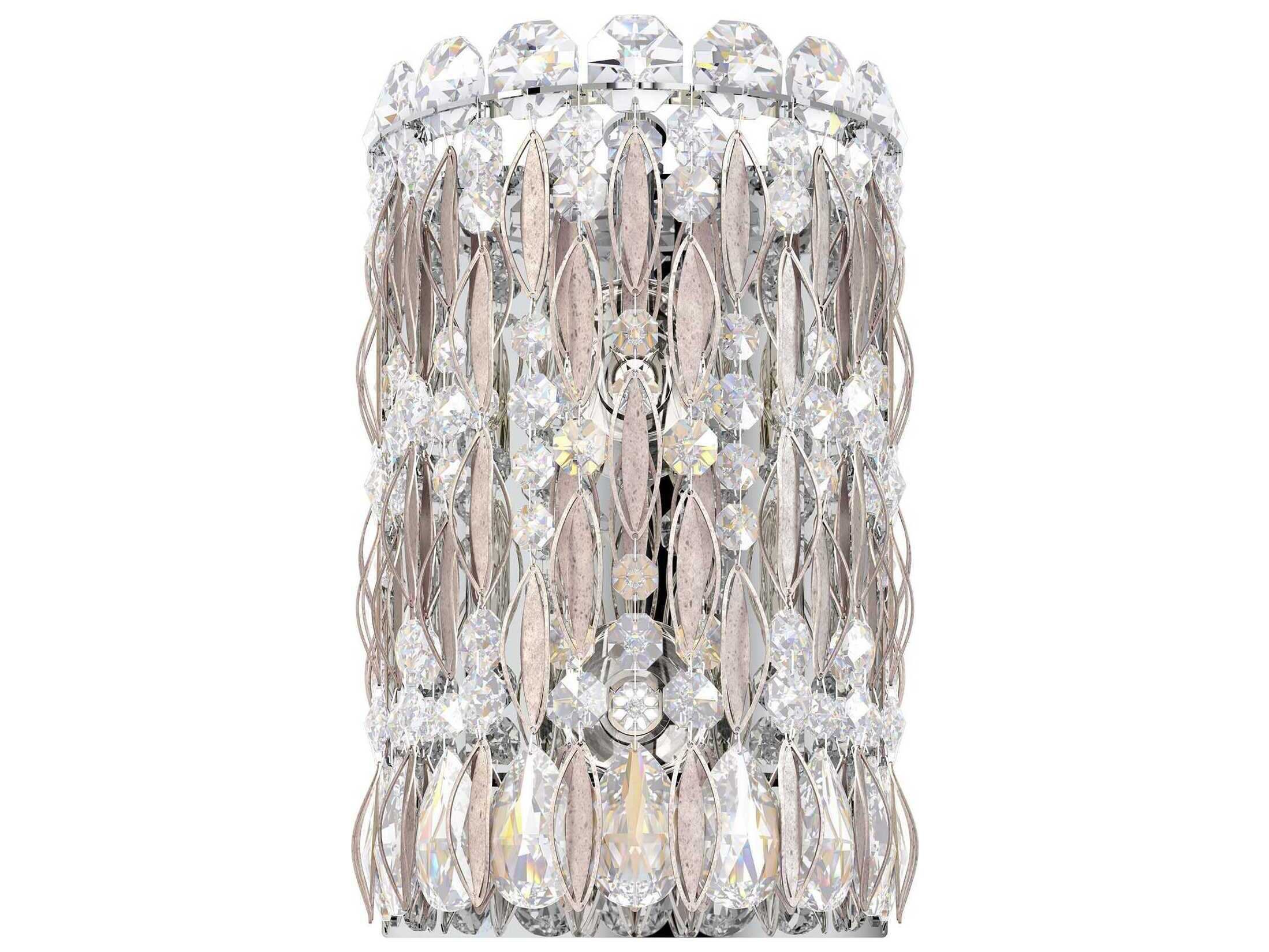 Schonbek Sarella 2-Light Silver Crystal Wall Sconce