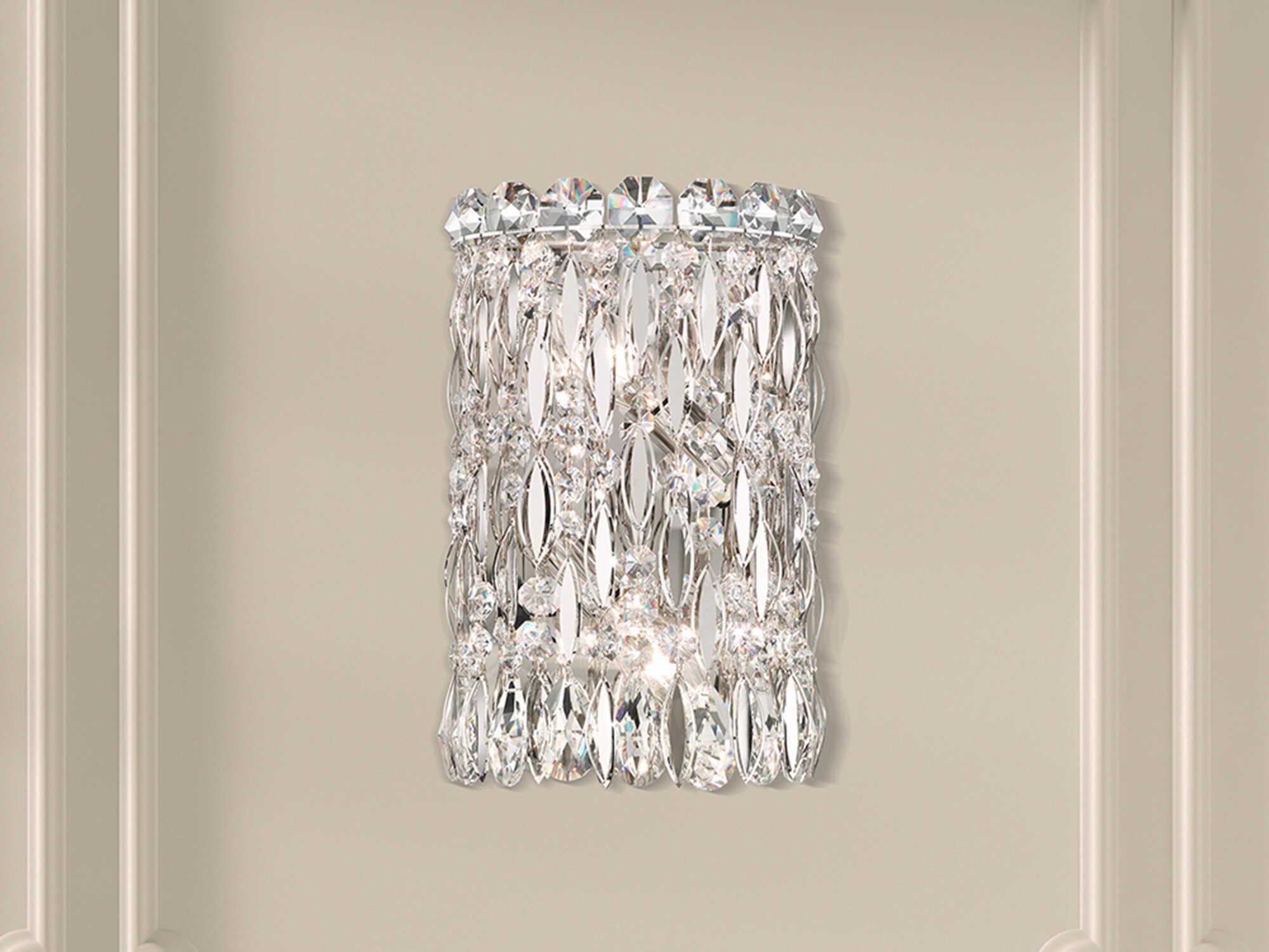 Schonbek Sarella 2-Light Silver Crystal Wall Sconce