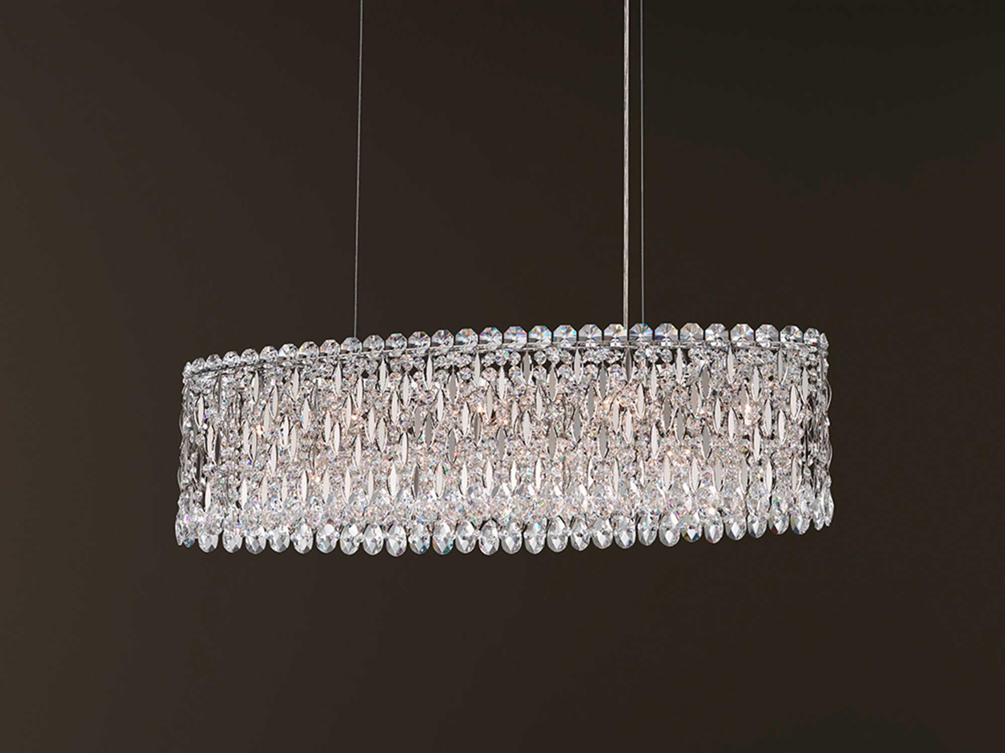 Schonbek Sarella 12-Light Silver Crystal Island Pendant