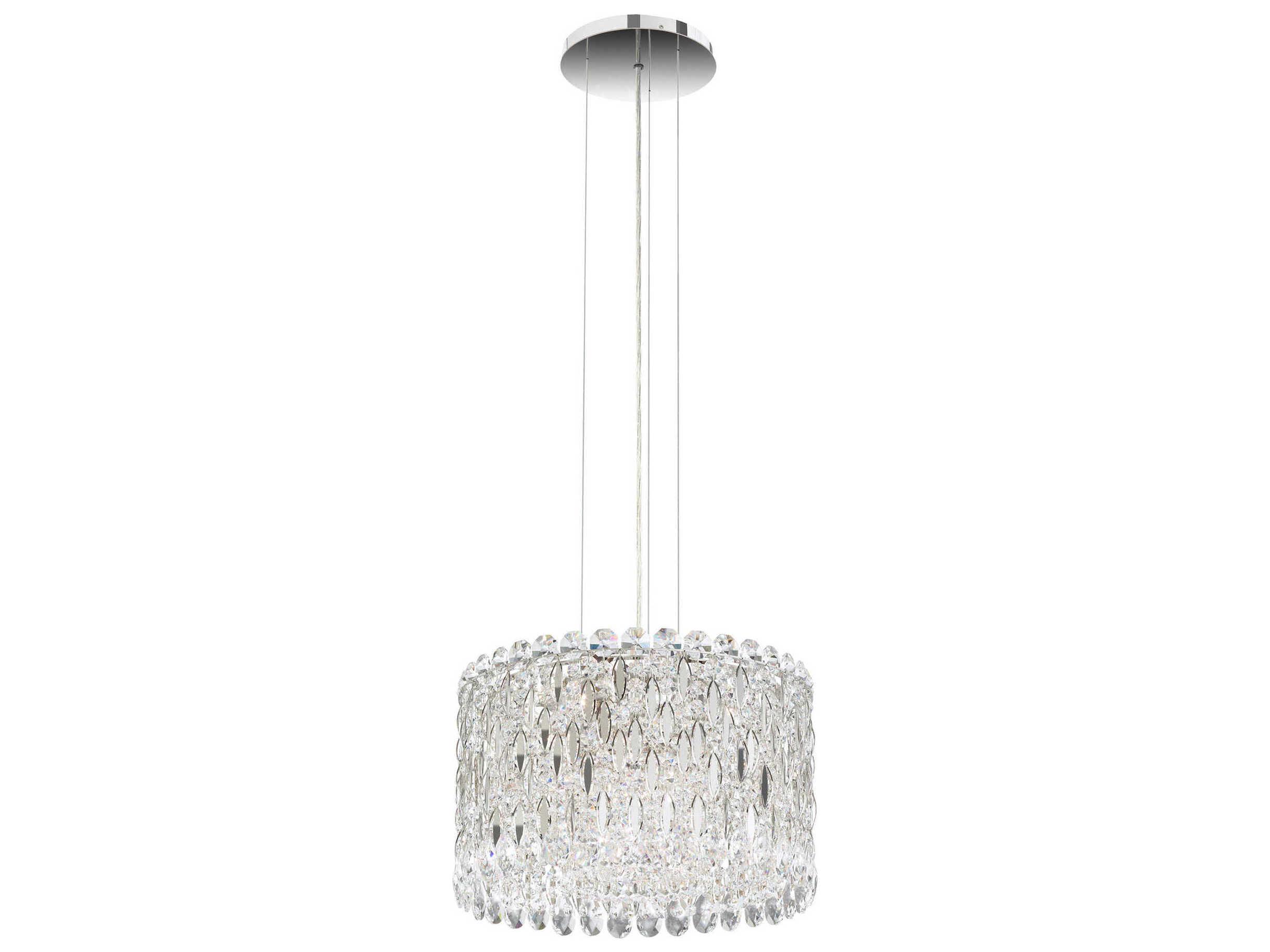 Schonbek Sarella 8-Light Silver Crystal Drum Pendant