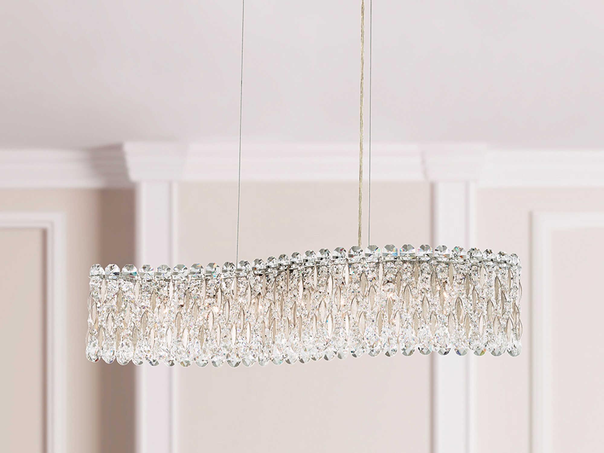 Schonbek Sarella 7-Light Silver Crystal Island Pendant