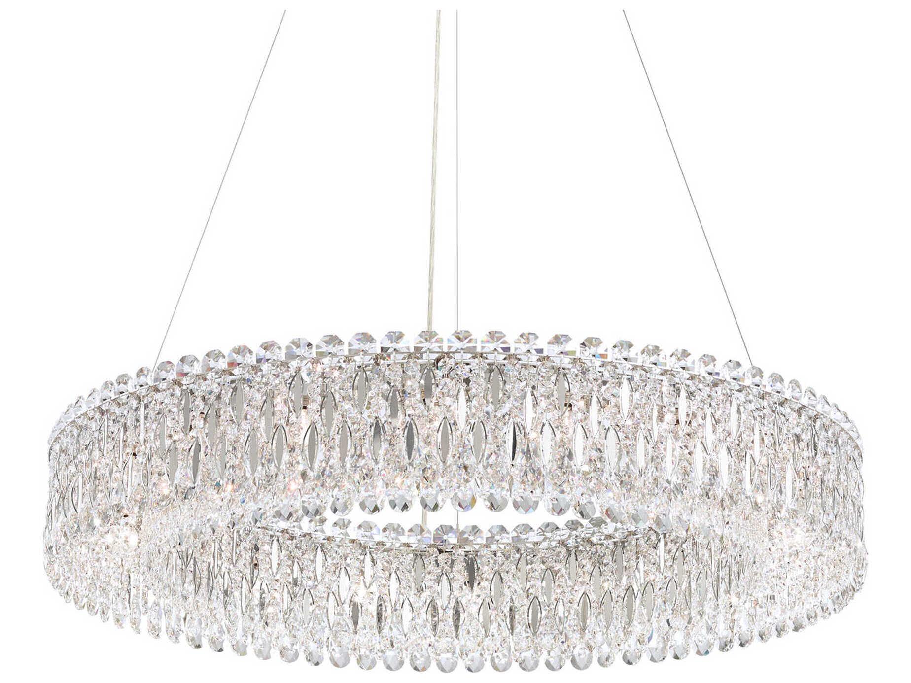 Schonbek Sarella 18-Light8-Light Gold Crystal Drum Pendant