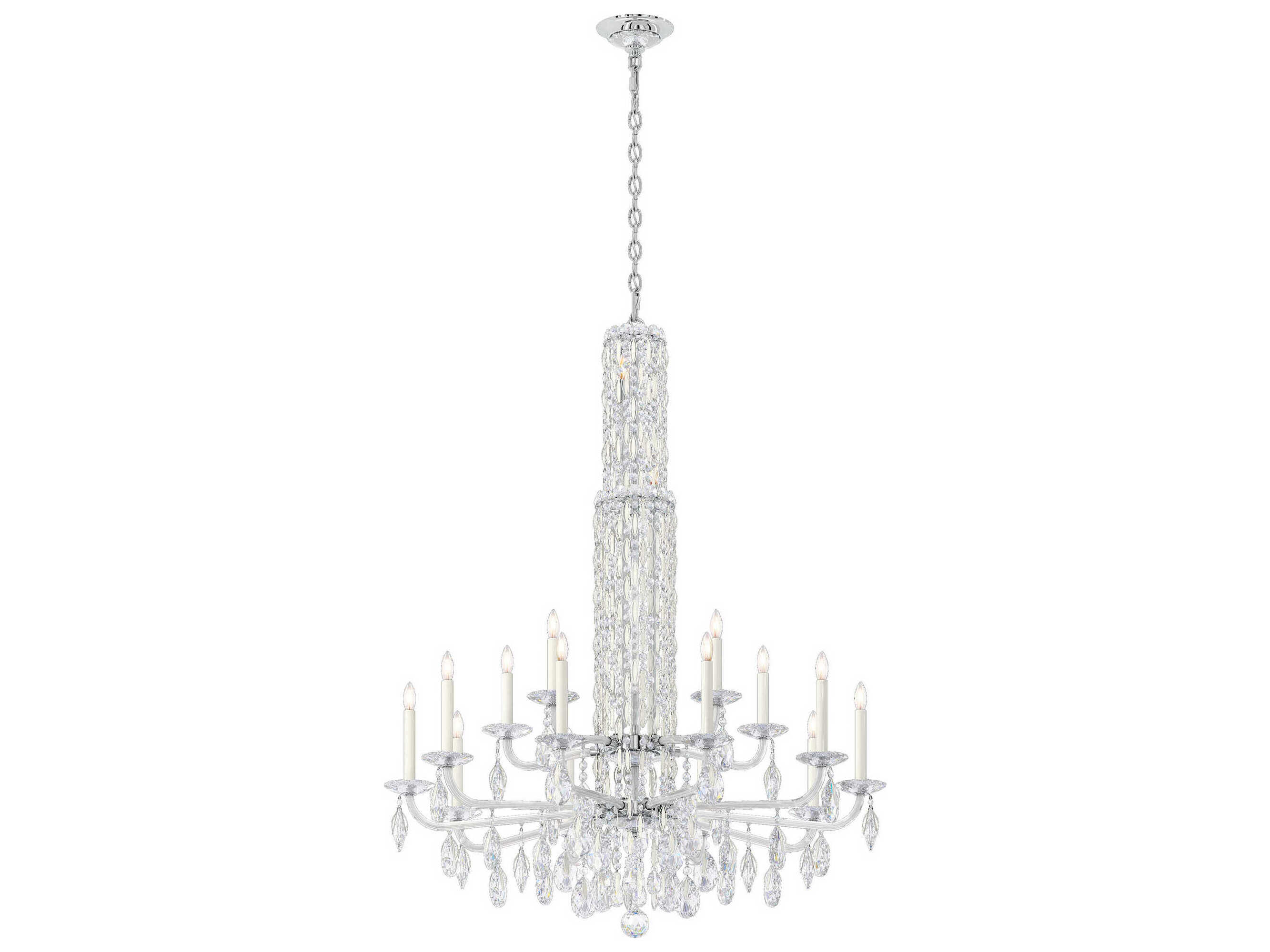 Schonbek Siena 17-Light Silver Crystal Candelabra Chandelier