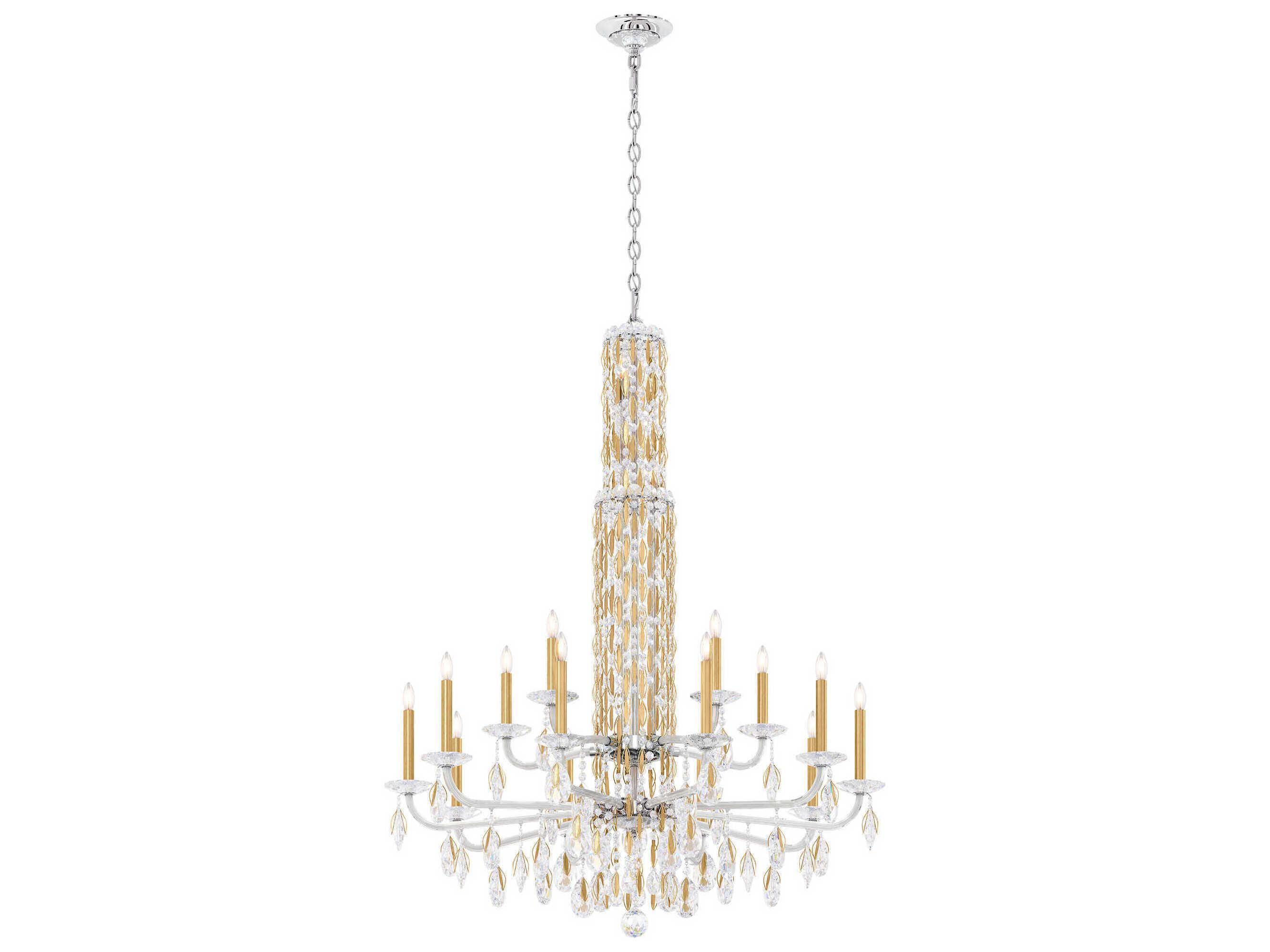 Schonbek Siena 17-Light Silver Crystal Candelabra Chandelier