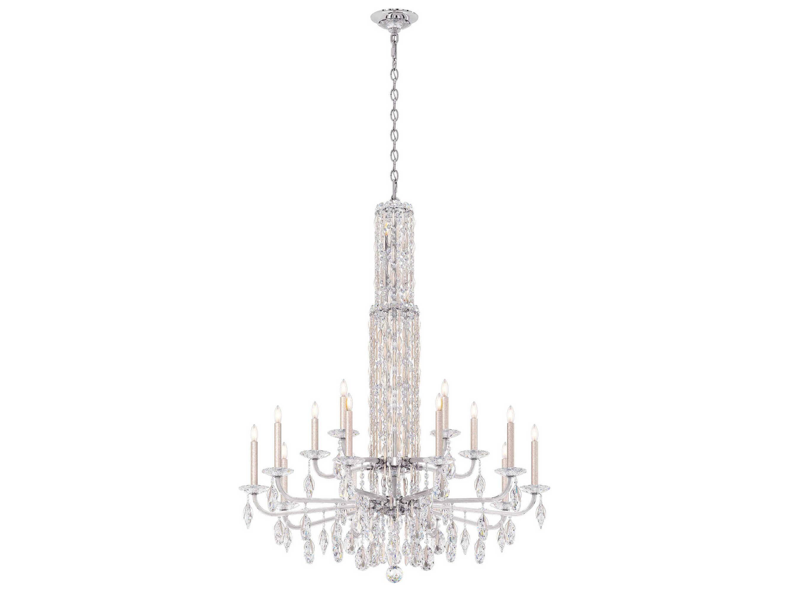 Schonbek Siena 17-Light Silver Crystal Candelabra Chandelier
