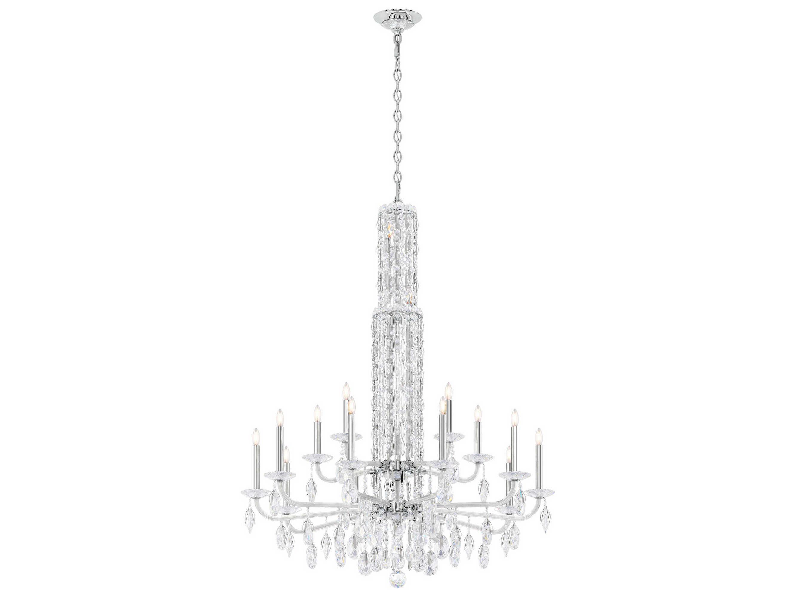 Schonbek Siena 17-Light Silver Crystal Candelabra Chandelier