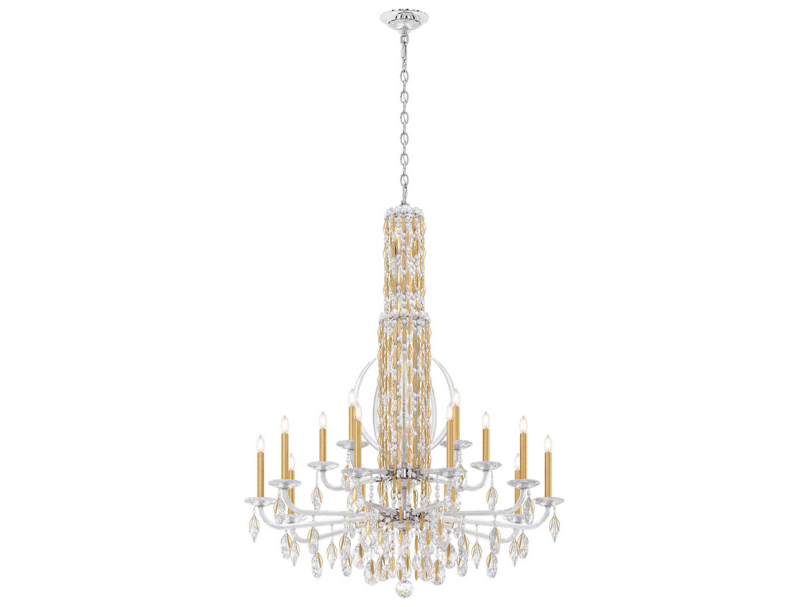 Schonbek Sarella 17-Light Silver Crystal Candelabra Chandelier
