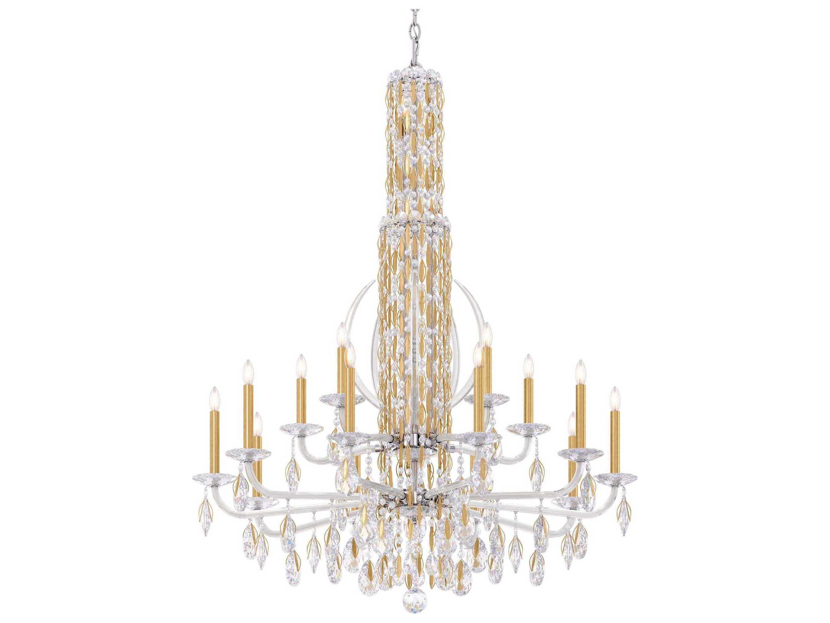 Schonbek Sarella 17-Light Silver Crystal Candelabra Chandelier
