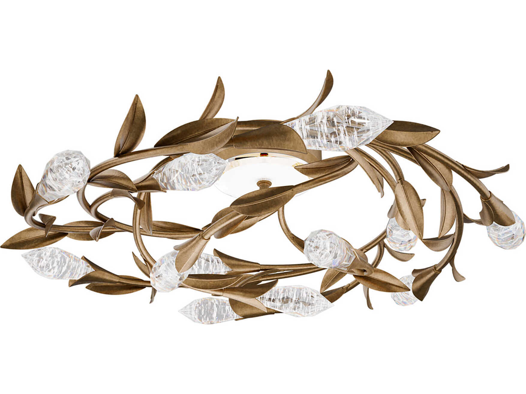 Schonbek Secret Garden 12-Light Brass Flush Mount