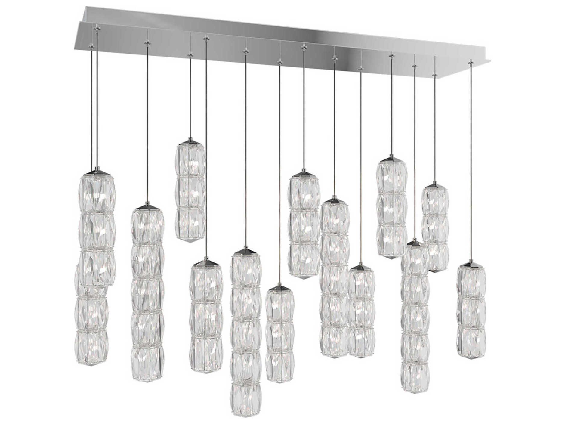 Schonbek Verve 14-Light Stainless Steel Linear Island Pendant