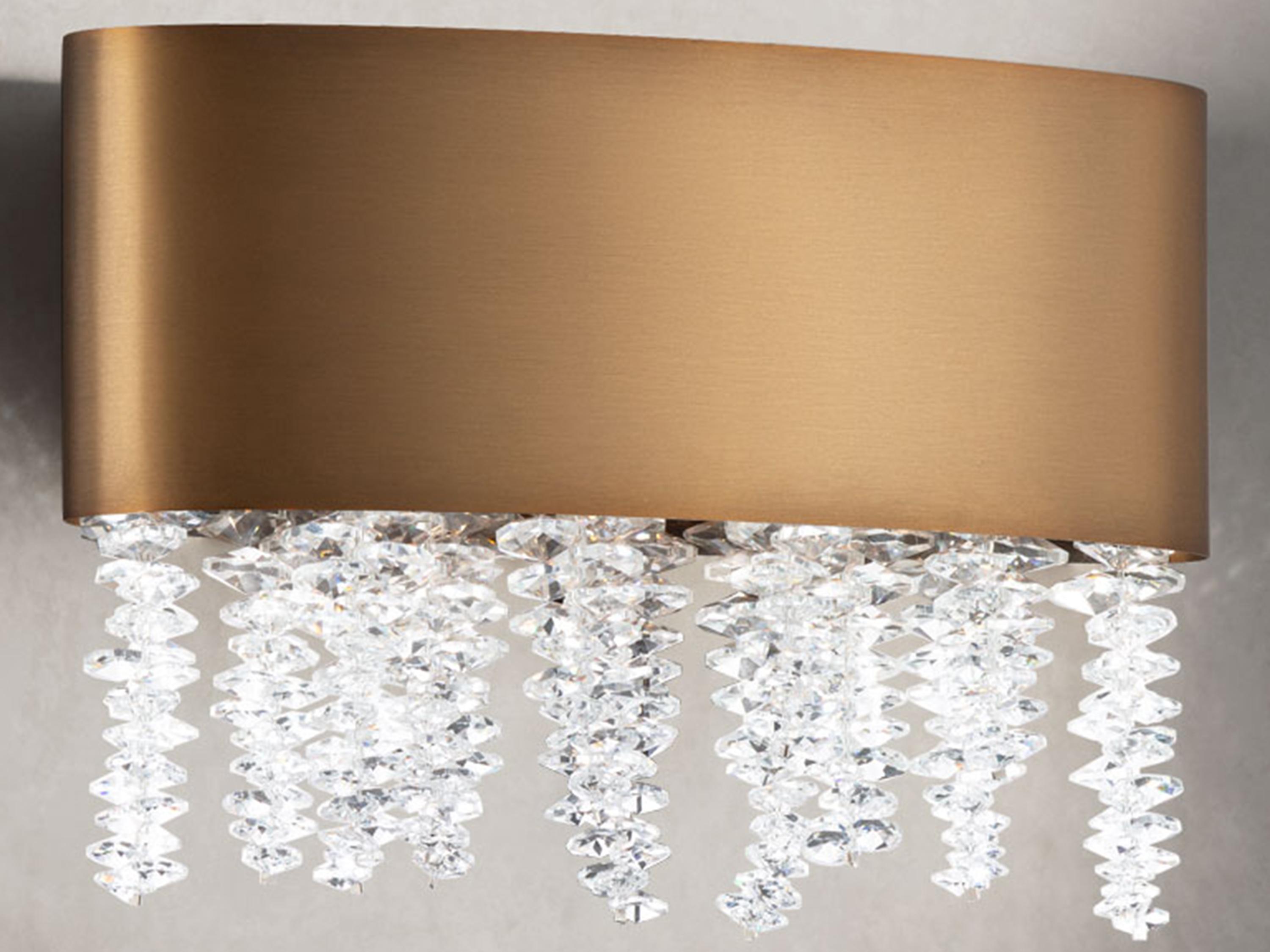 Schonbek Soleil 1-Light Aged Brass Crystal LED Wall Sconce