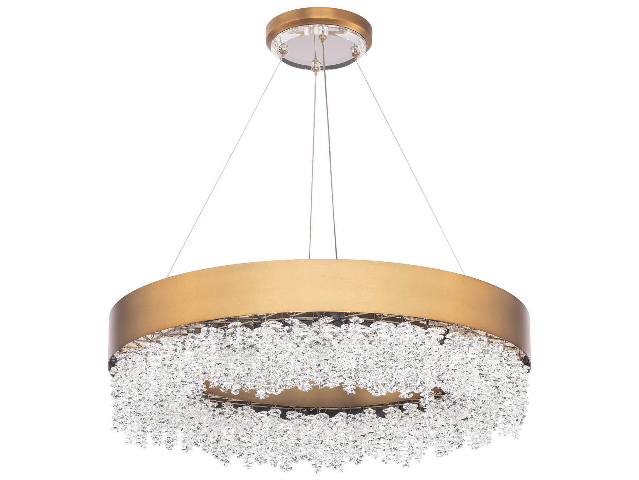 Schonbek Soleil 1-Light Aged Brass Crystal LED Round Pendant