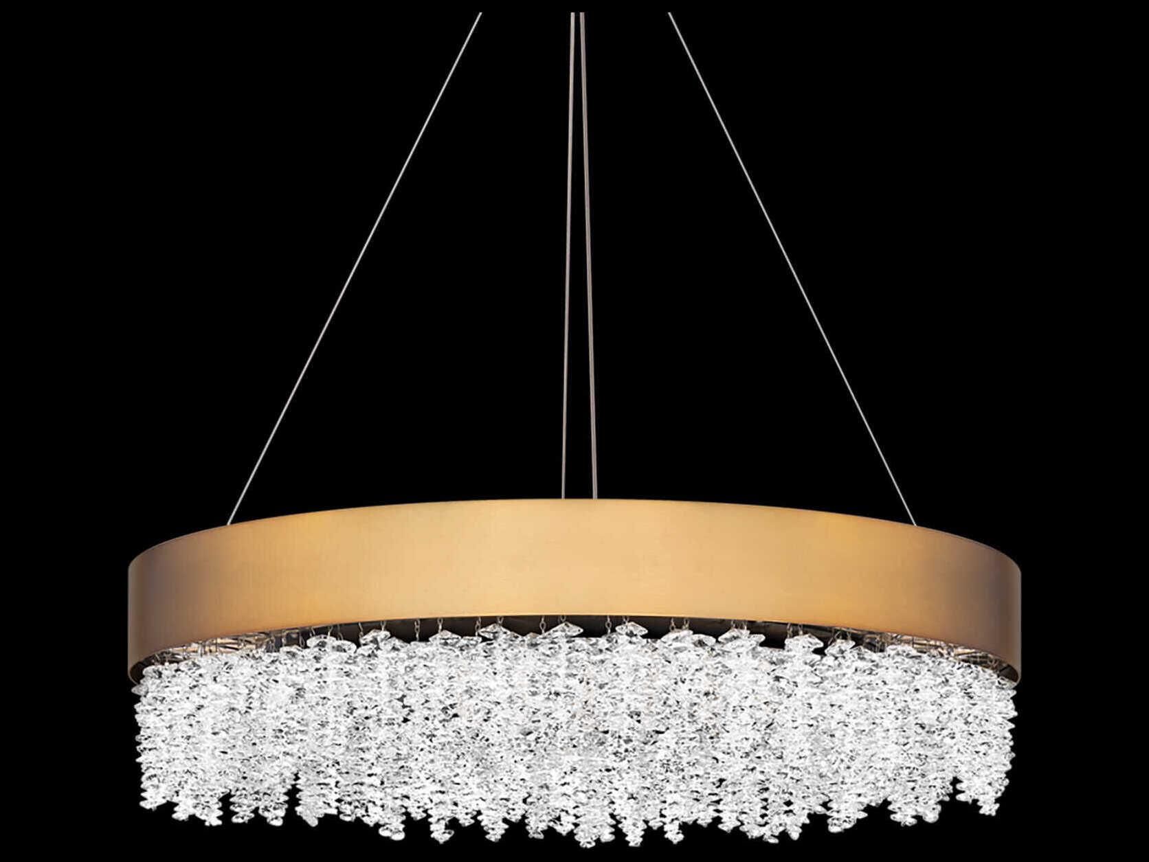 Schonbek Soleil 1-Light Aged Brass Crystal LED Round Pendant