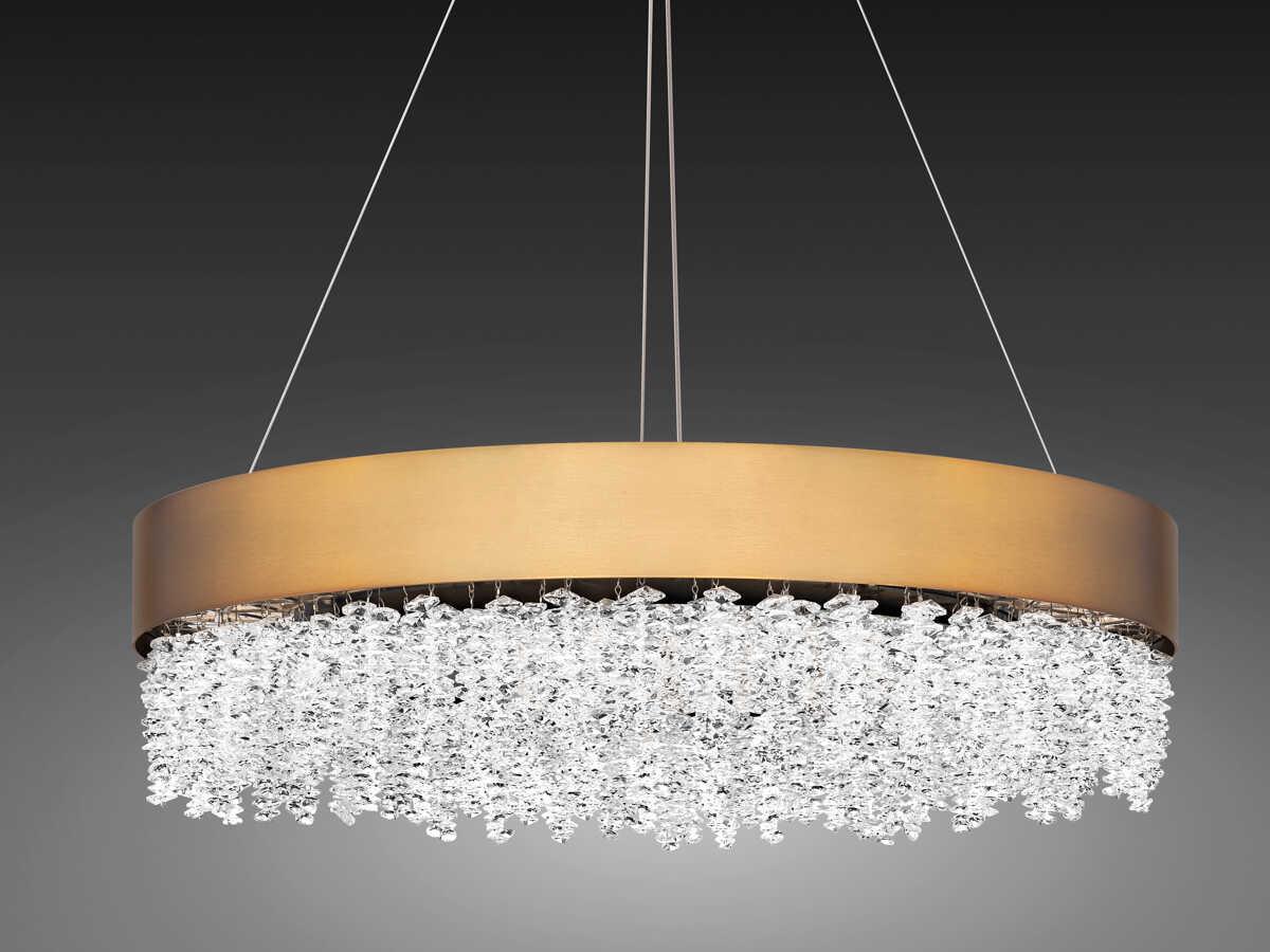 Schonbek Soleil 1-Light Aged Brass Crystal LED Round Pendant