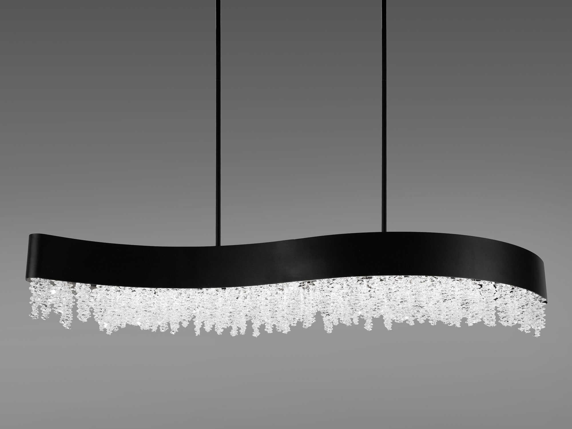 Schonbek Soleil 1-Light Black Crystal LED Linear Island Pendant