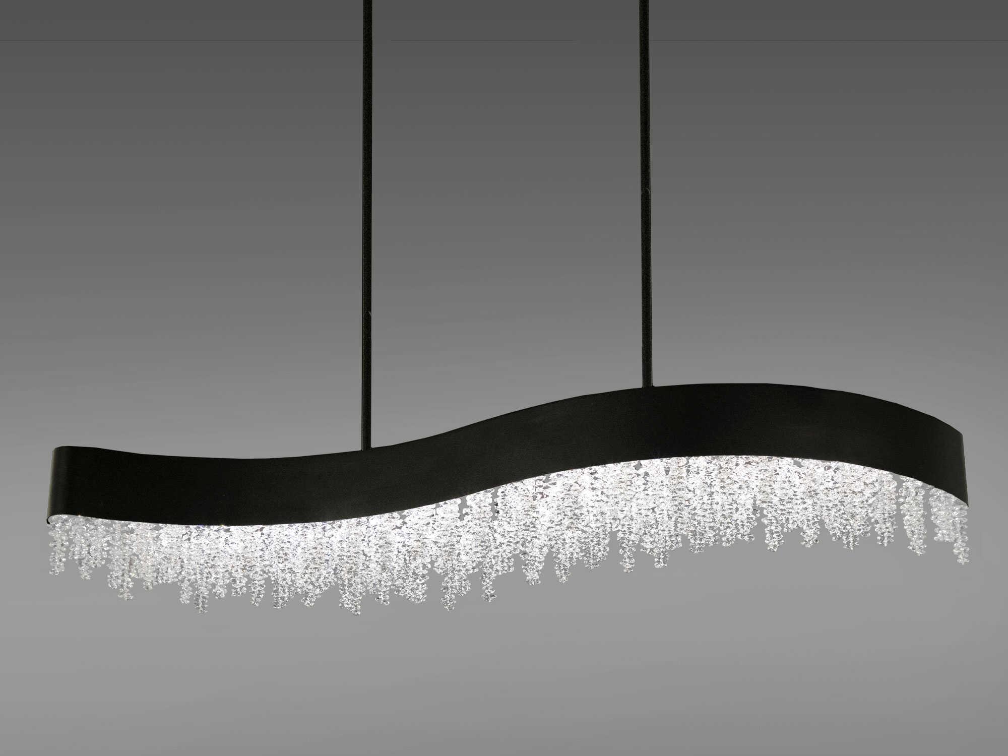 Schonbek Soleil 1-Light Black Crystal LED Linear Island Pendant