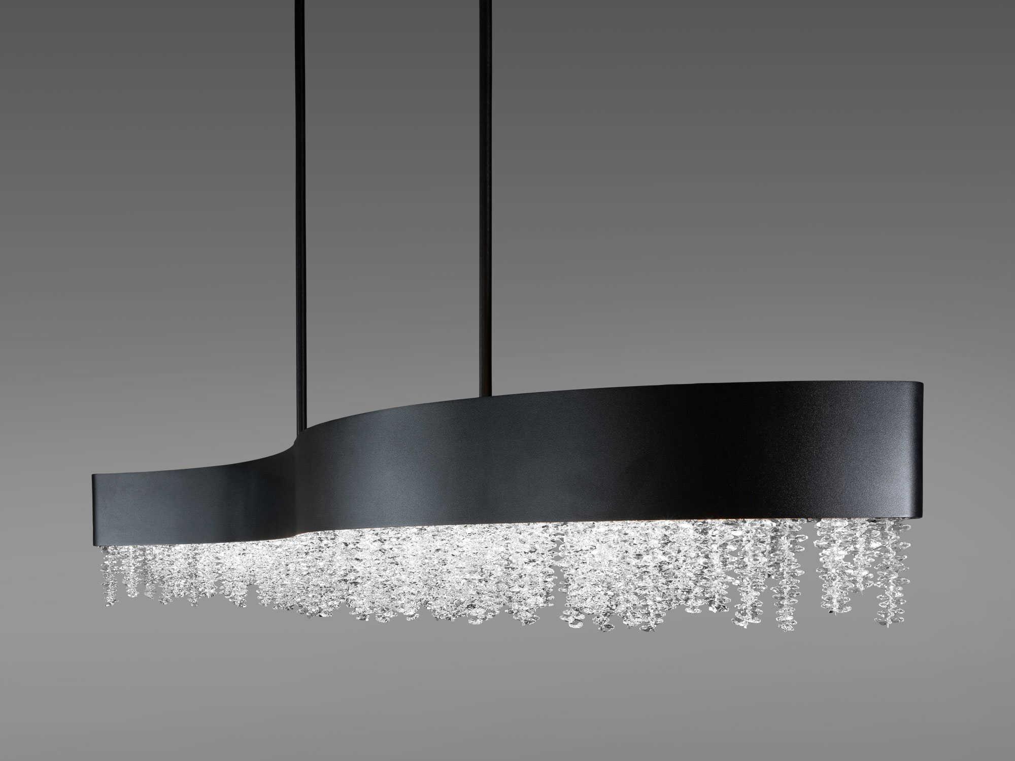 Schonbek Soleil 1-Light Black Crystal LED Linear Island Pendant