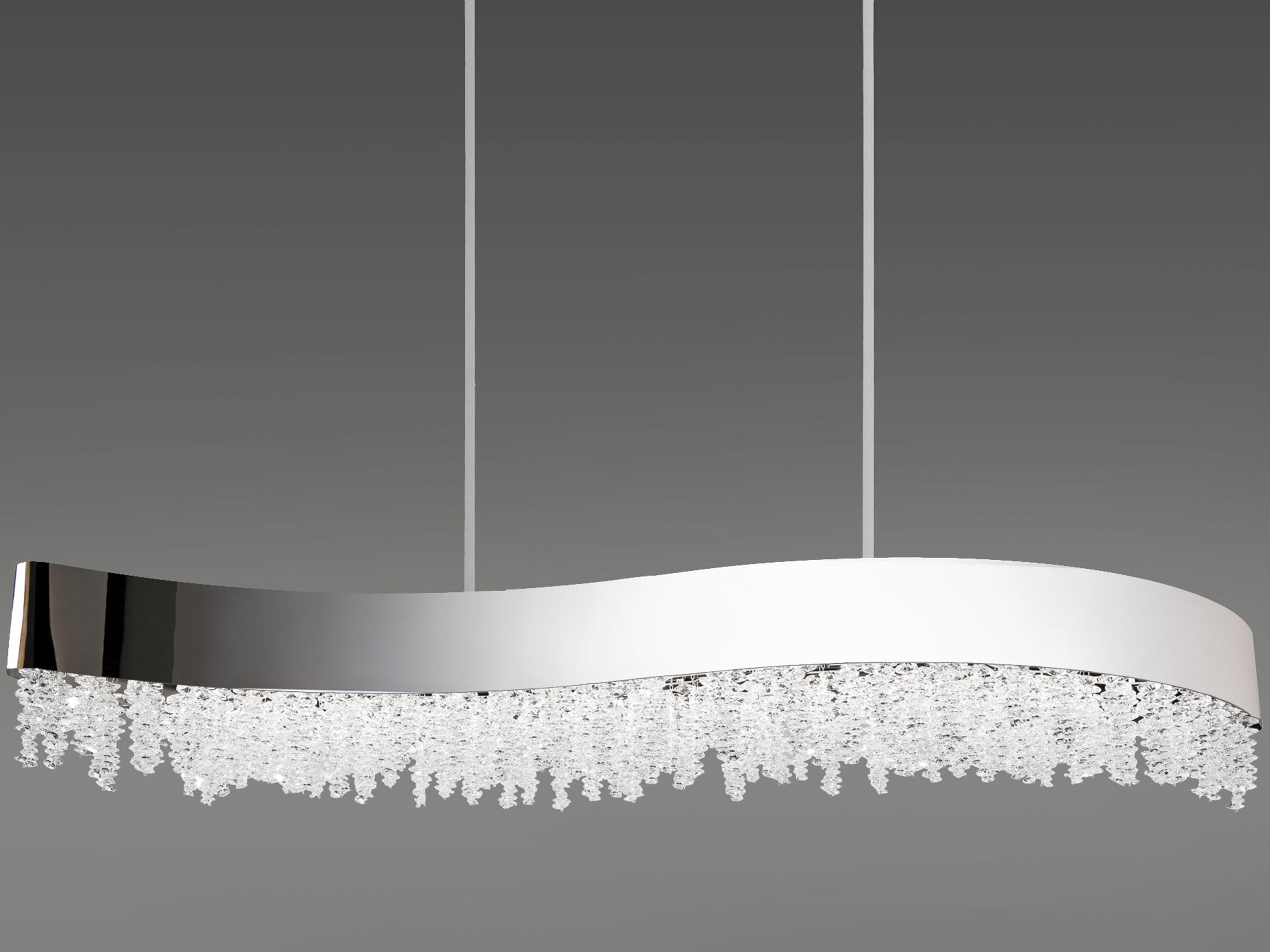 Schonbek Soleil 1-Light Polished Nickel Crystal LED Linear Island Pendant