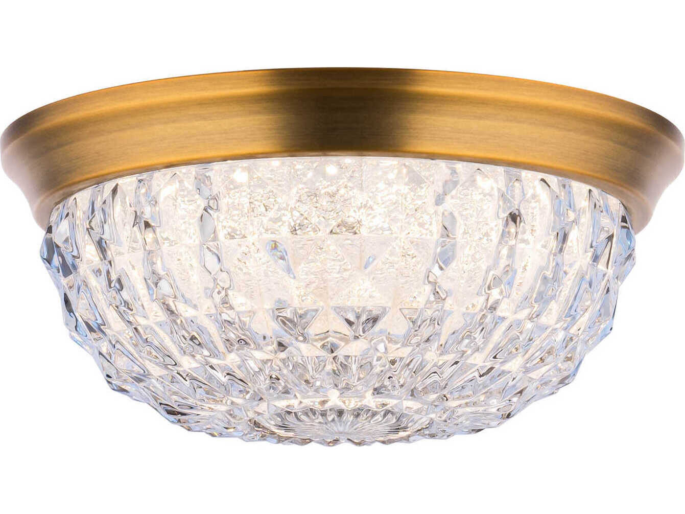 Schonbek Genoa 1-Light Aged Brass Crystal LED Bowl Flush Mount