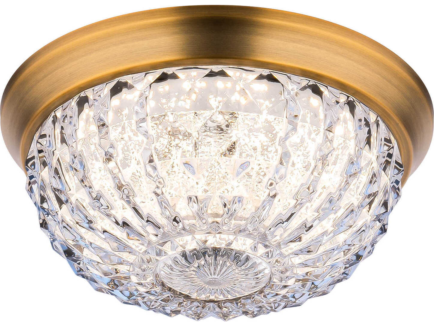 Schonbek Genoa 1-Light Aged Brass Crystal LED Bowl Flush Mount
