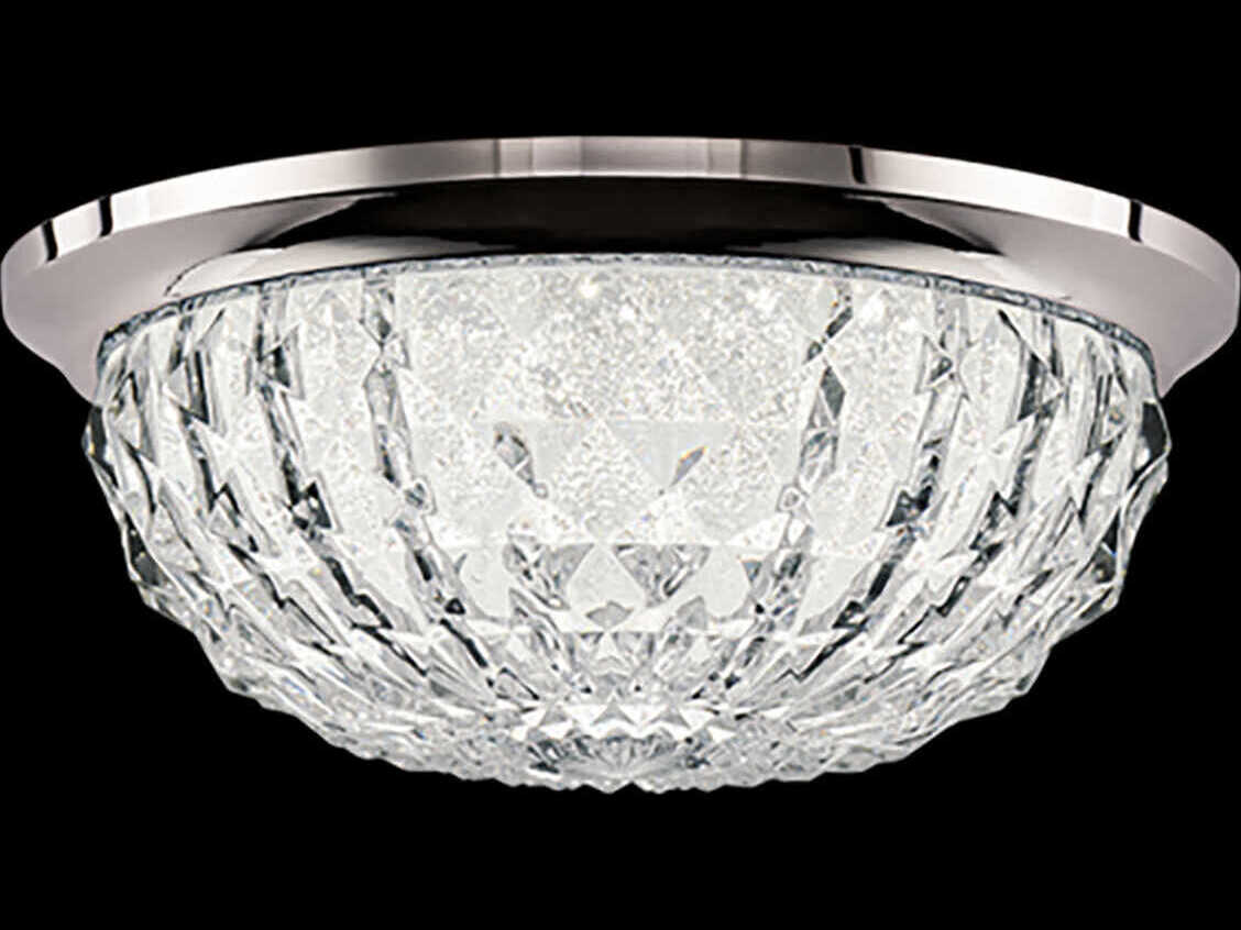 Schonbek Genoa 1-Light Polished Chrome Crystal LED Bowl Flush Mount
