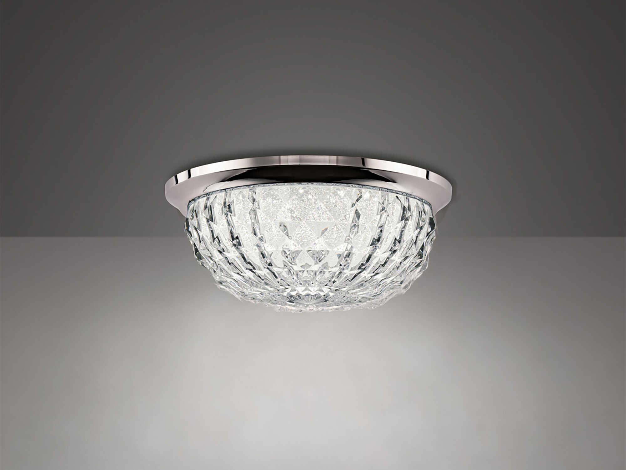 Schonbek Genoa 1-Light Polished Chrome Crystal LED Bowl Flush Mount