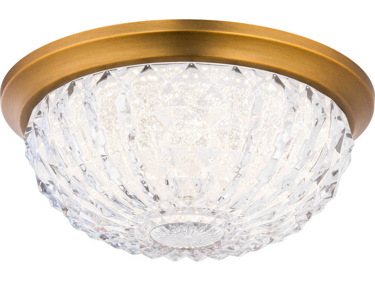 Schonbek Genoa 1-Light Aged Brass Crystal LED Bowl Flush Mount