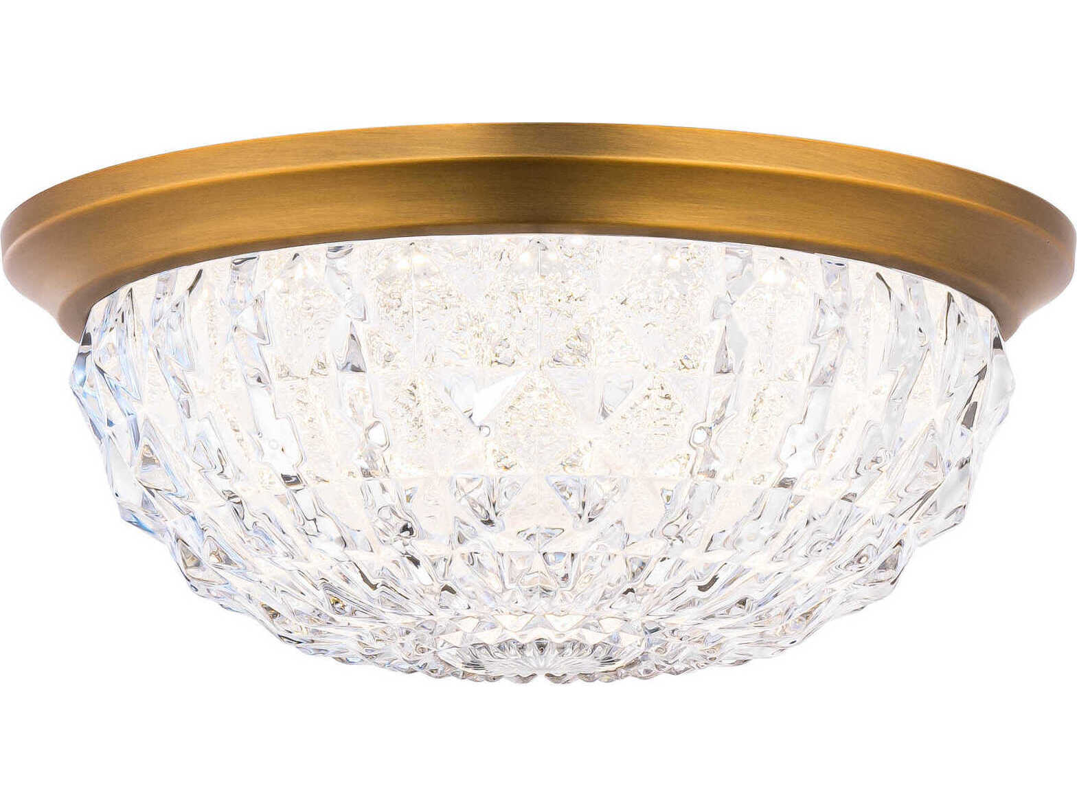Schonbek Genoa 1-Light Aged Brass Crystal LED Bowl Flush Mount