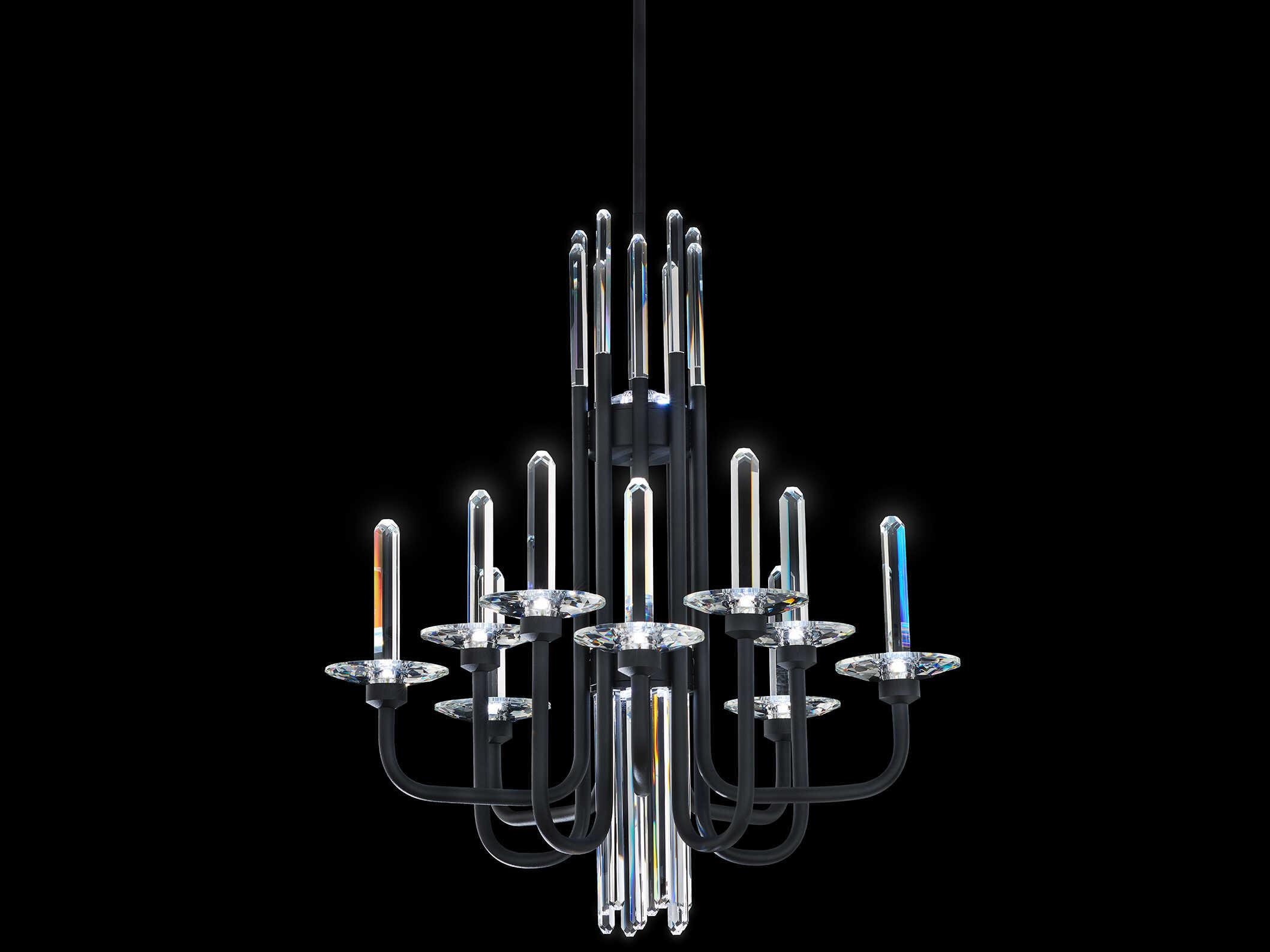 Schonbek Calliope 12-Light Black Candelabra Chandelier