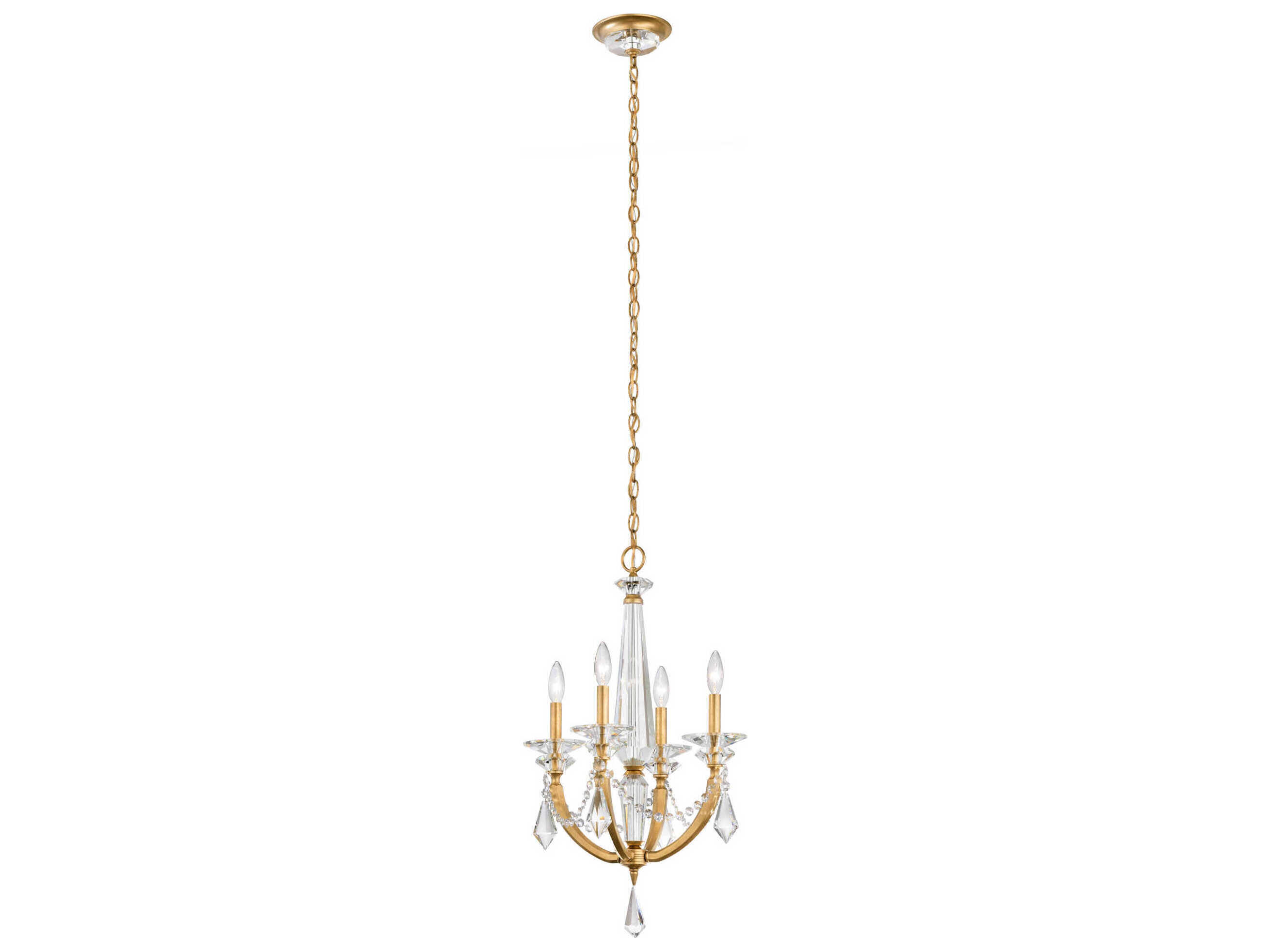 Schonbek Verona 4-Light Gold Crystal Candelabra Chandelier