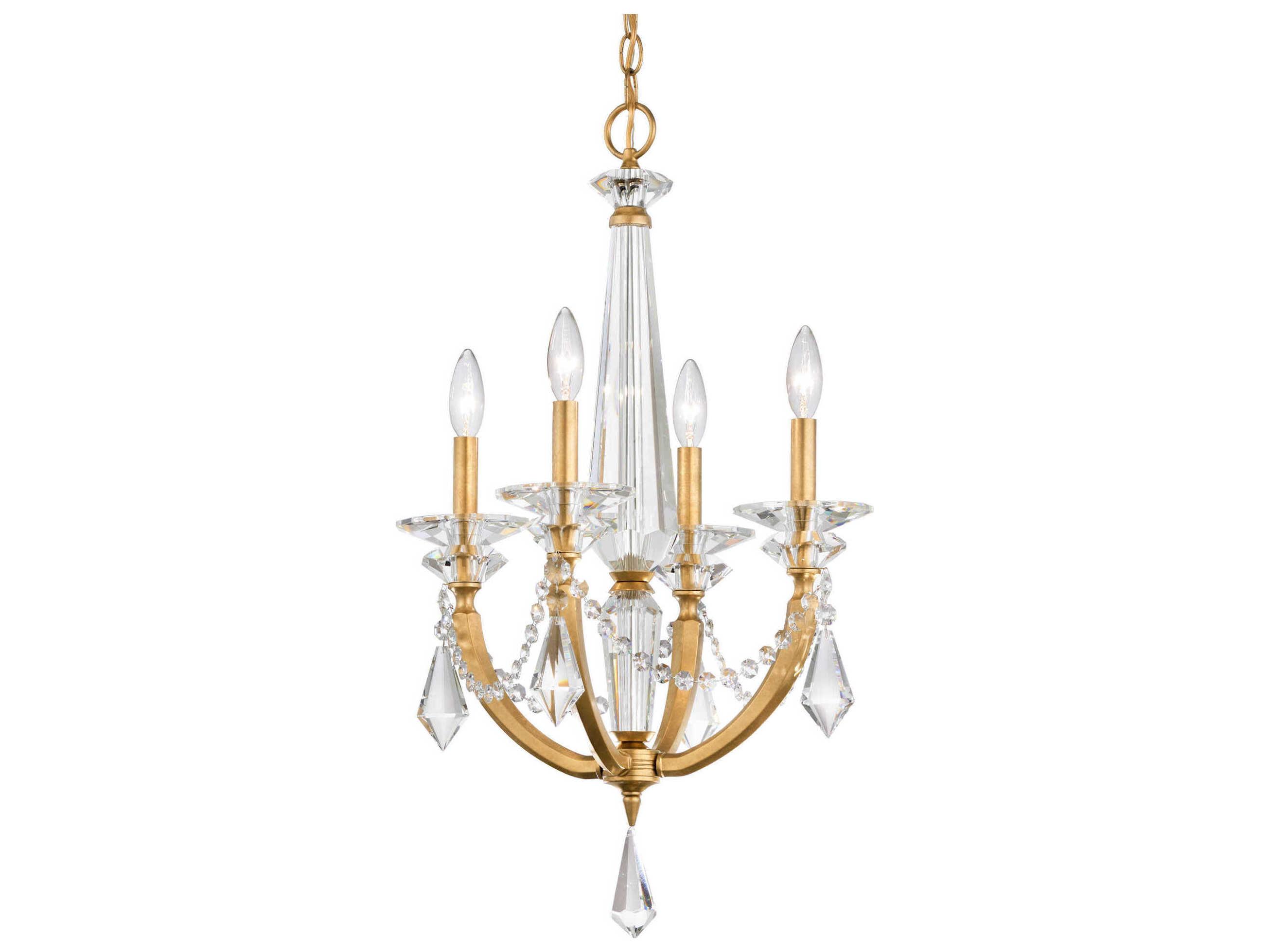 Schonbek Verona 4-Light Gold Crystal Candelabra Chandelier