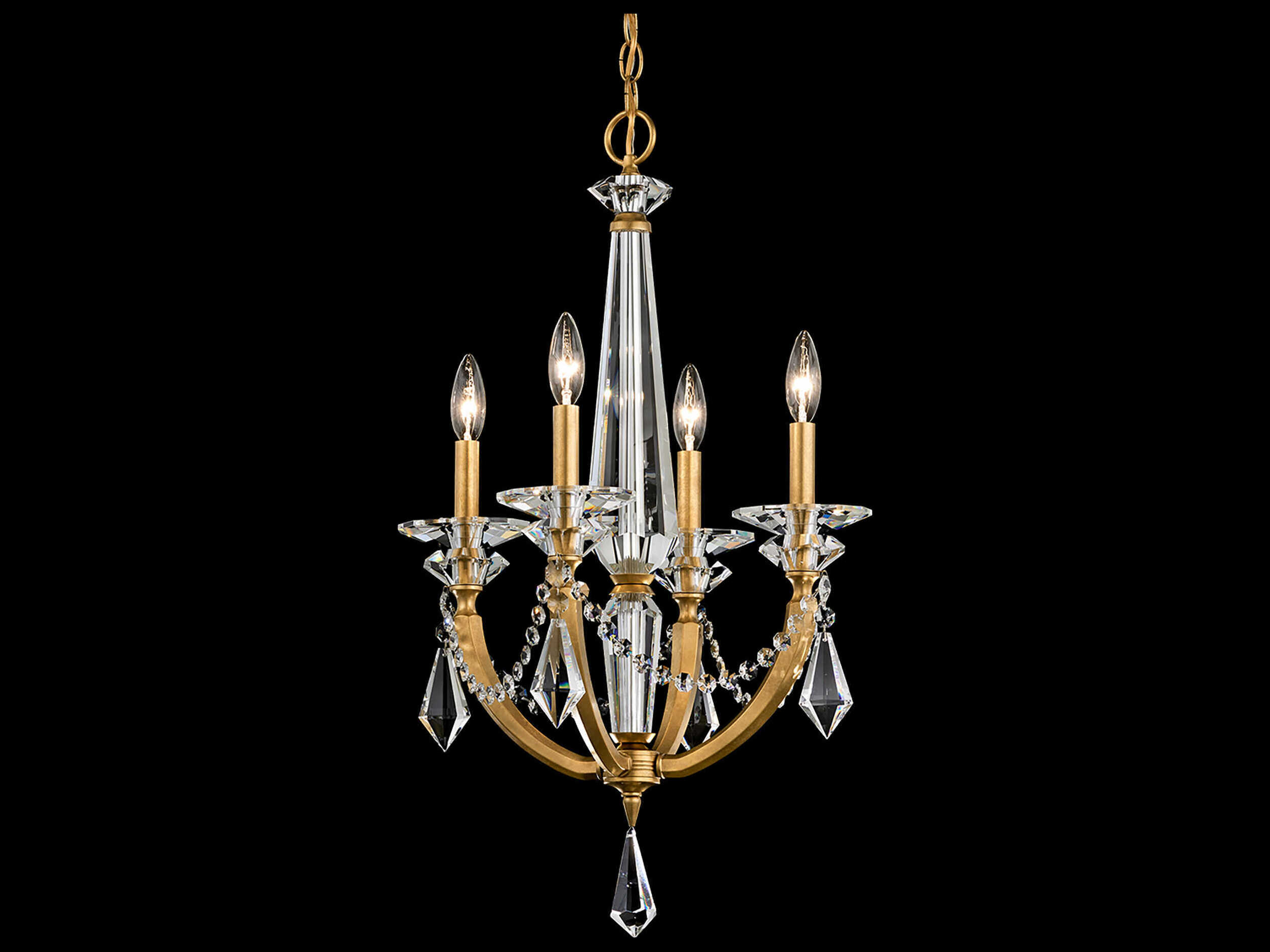 Schonbek Verona 4-Light Gold Crystal Candelabra Chandelier