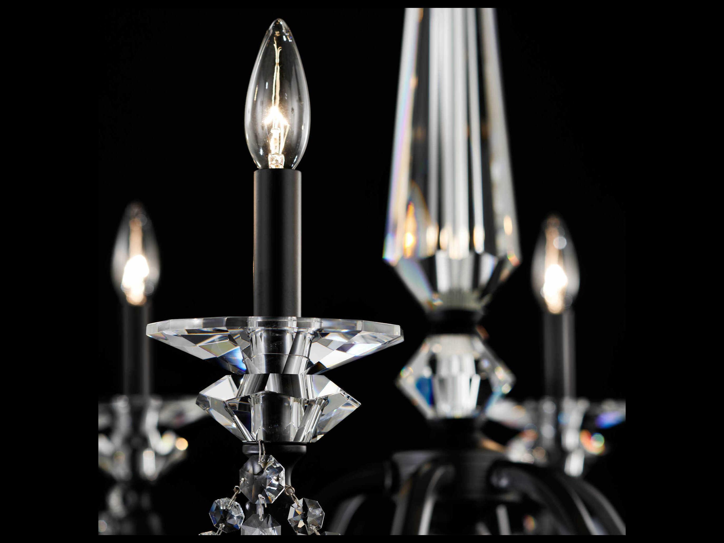 Schonbek Verona 6-Light Black Crystal Candelabra Chandelier