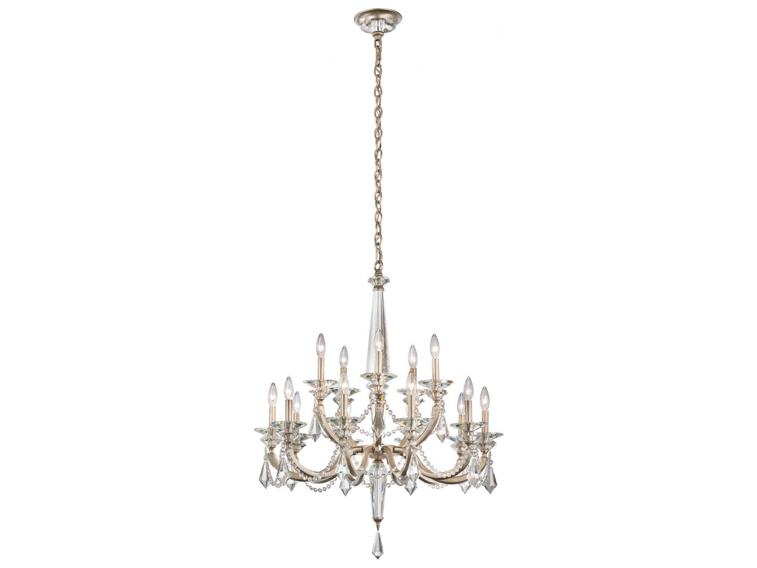 Schonbek Verona 15-Light Silver Crystal Candelabra Chandelier