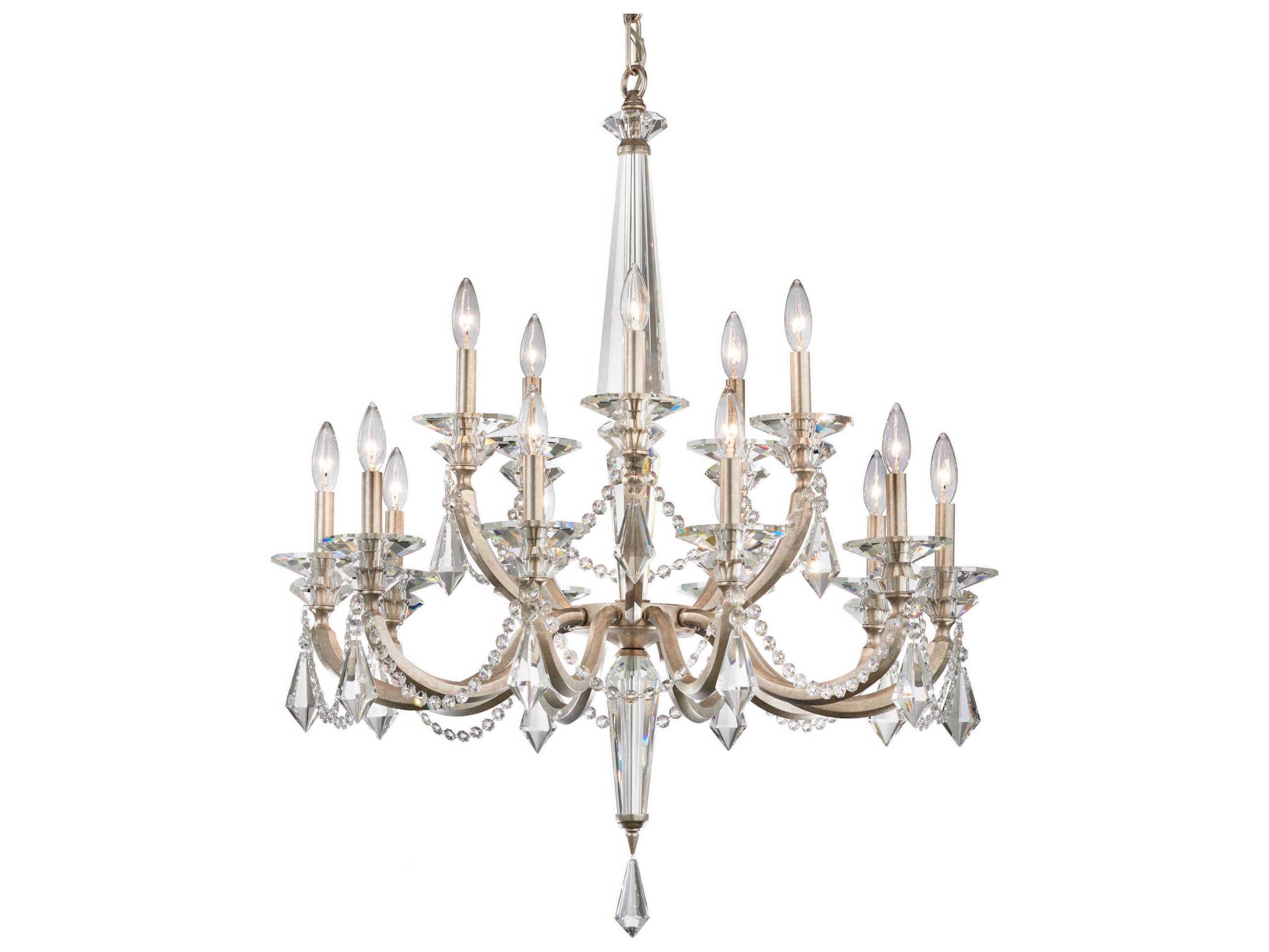 Schonbek Verona 15-Light Silver Crystal Candelabra Chandelier