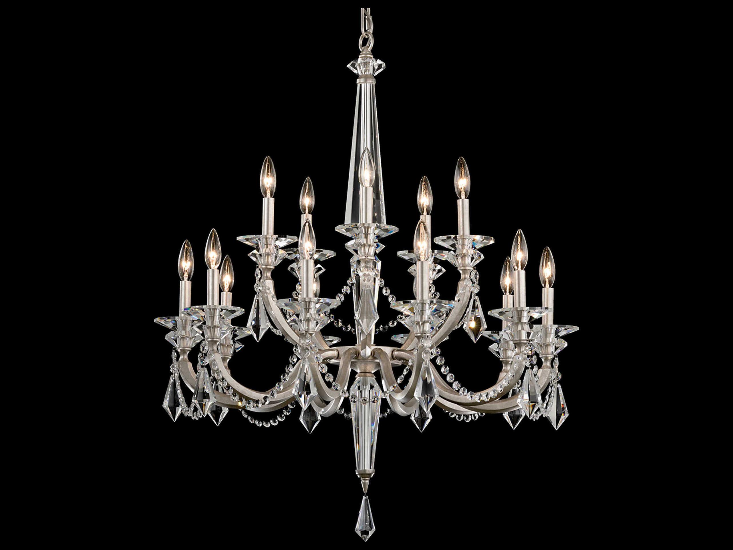 Schonbek Verona 15-Light Silver Crystal Candelabra Chandelier